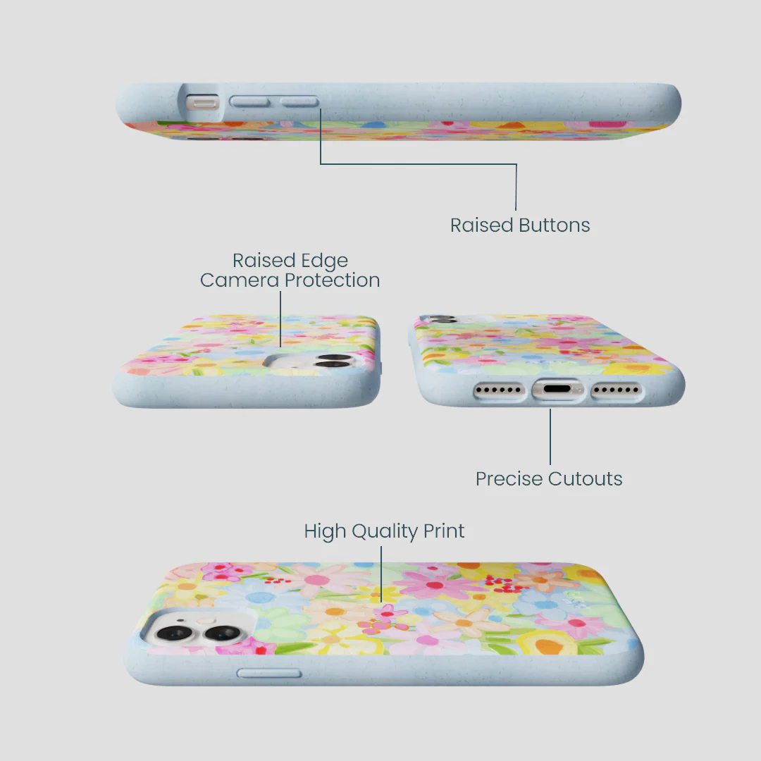 Powder Blue Flora Foam iPhone 11 Case - Image 2