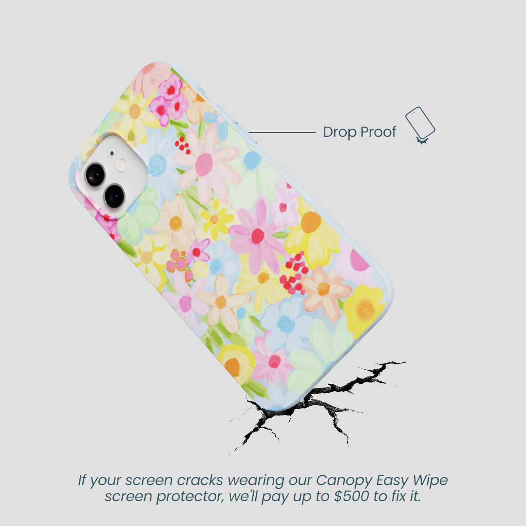 Powder Blue Flora Foam iPhone 12/ iPhone 12 Pro Case - Image 4
