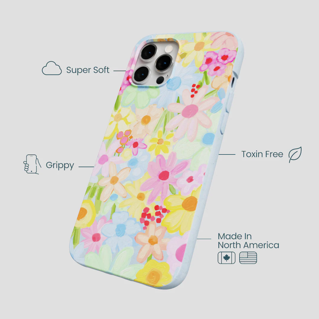 Powder Blue Flora Foam iPhone 12 Pro Max Case - Image 3