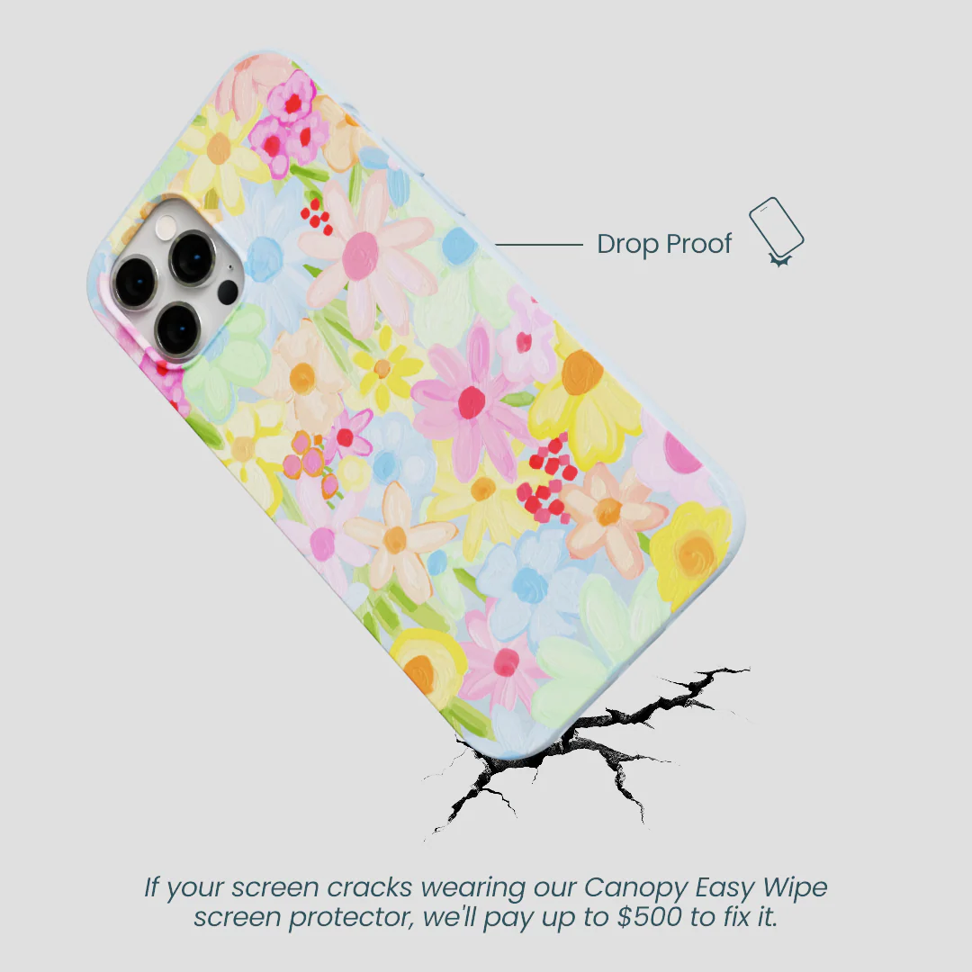 Powder Blue Flora Foam iPhone 12 Pro Max Case - Image 4