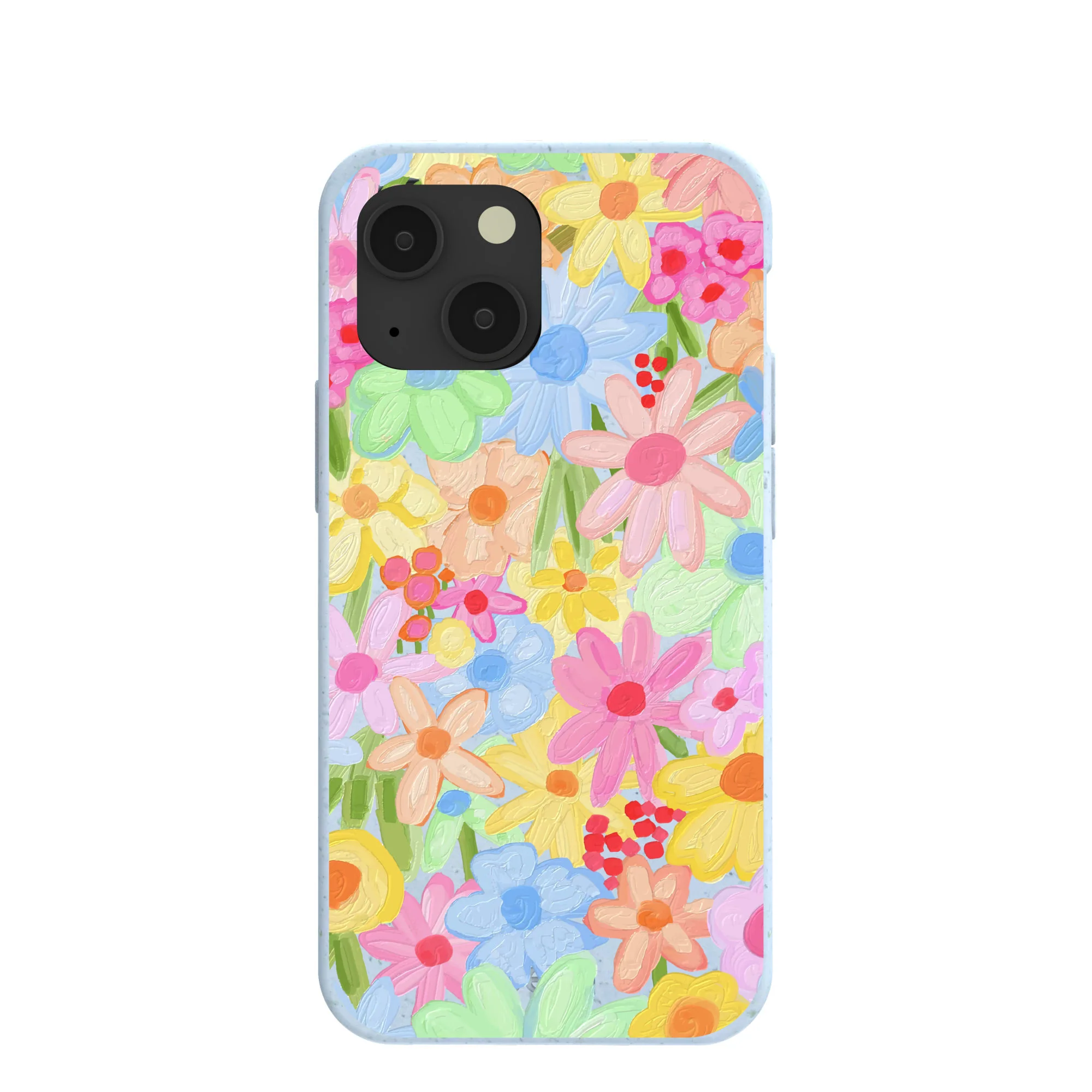 Powder Blue Flora Foam iPhone 13 Mini Case