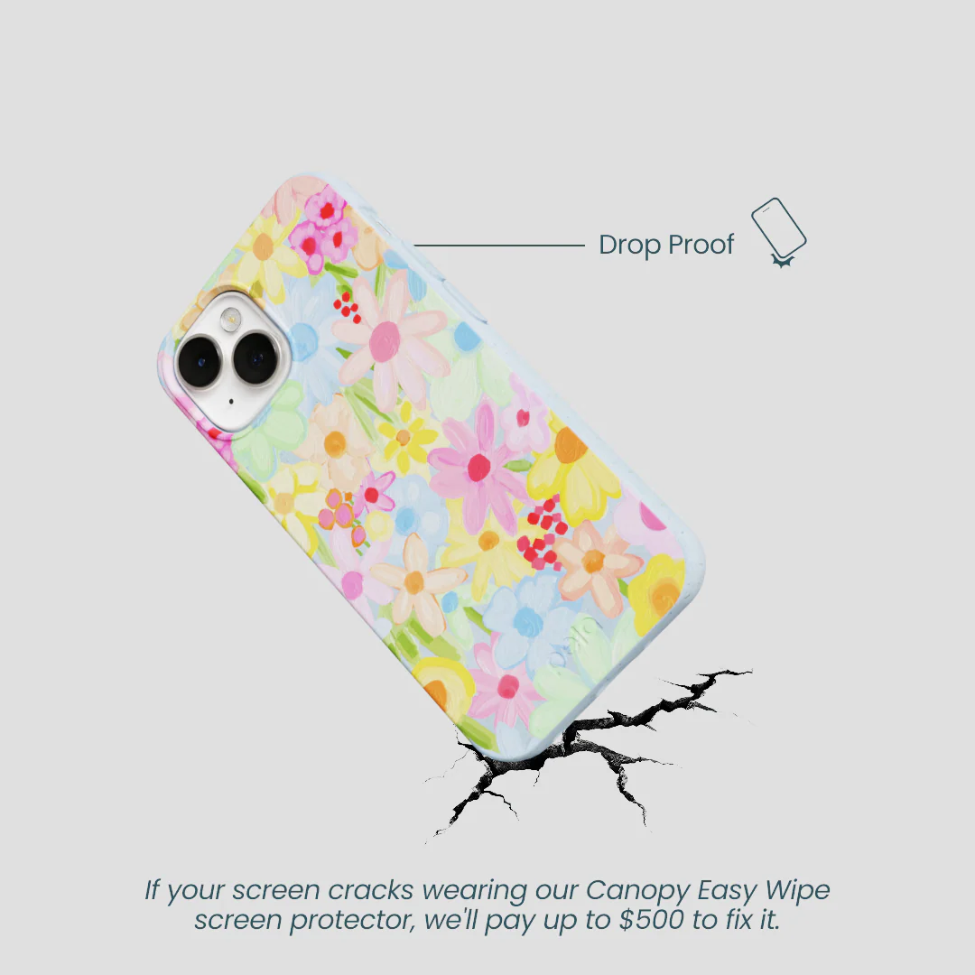 Powder Blue Flora Foam iPhone 13 Mini Case - Image 4
