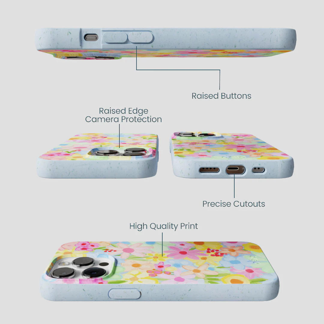 Powder Blue Flora Foam iPhone 13 Pro Max Case - Image 2
