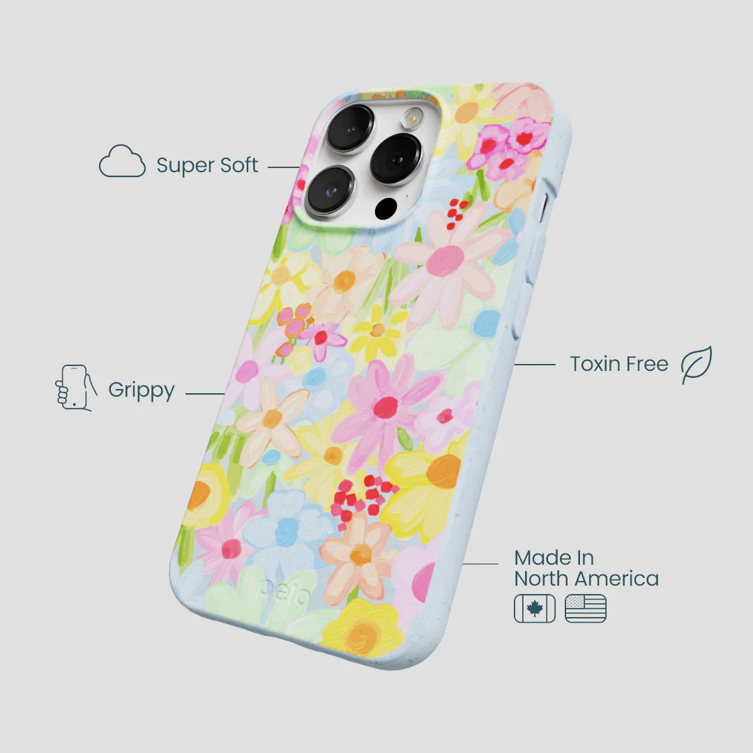 Powder Blue Flora Foam iPhone 13 Pro Max Case - Image 3