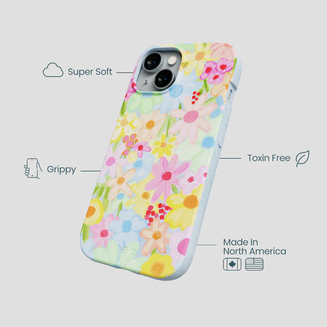 Powder Blue Flora Foam iPhone 14 Case - Image 3