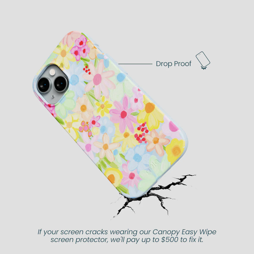 Powder Blue Flora Foam iPhone 14 Case - Image 4