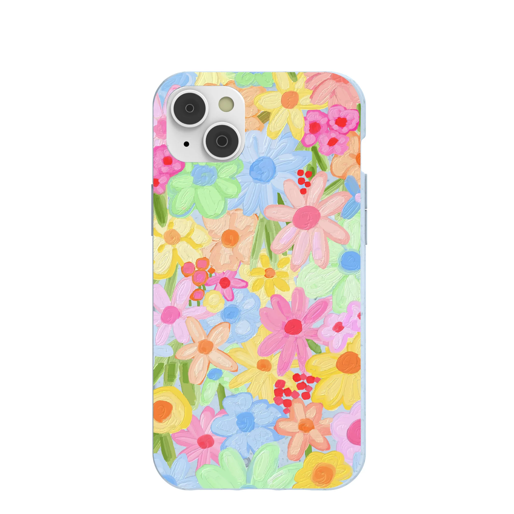 Powder Blue Flora Foam iPhone 14 Plus Case
