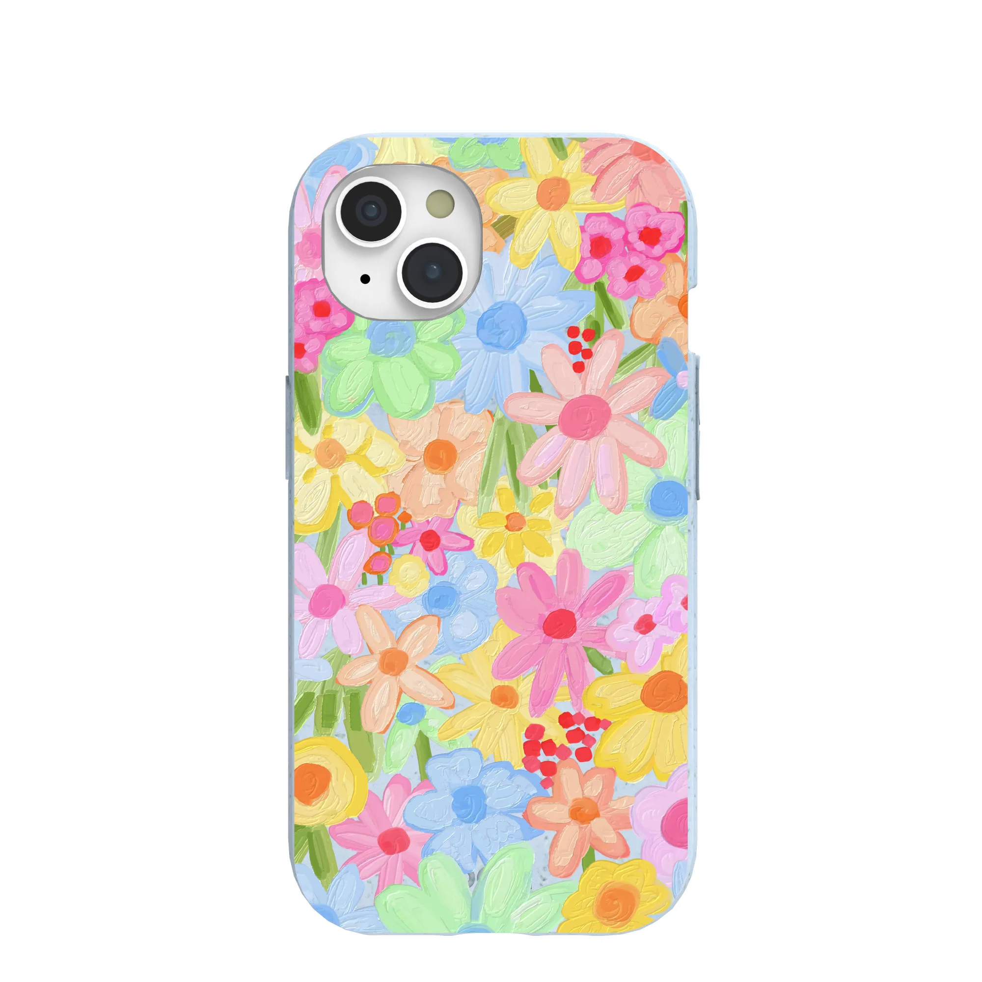 Powder Blue Flora Foam iPhone 15 Case