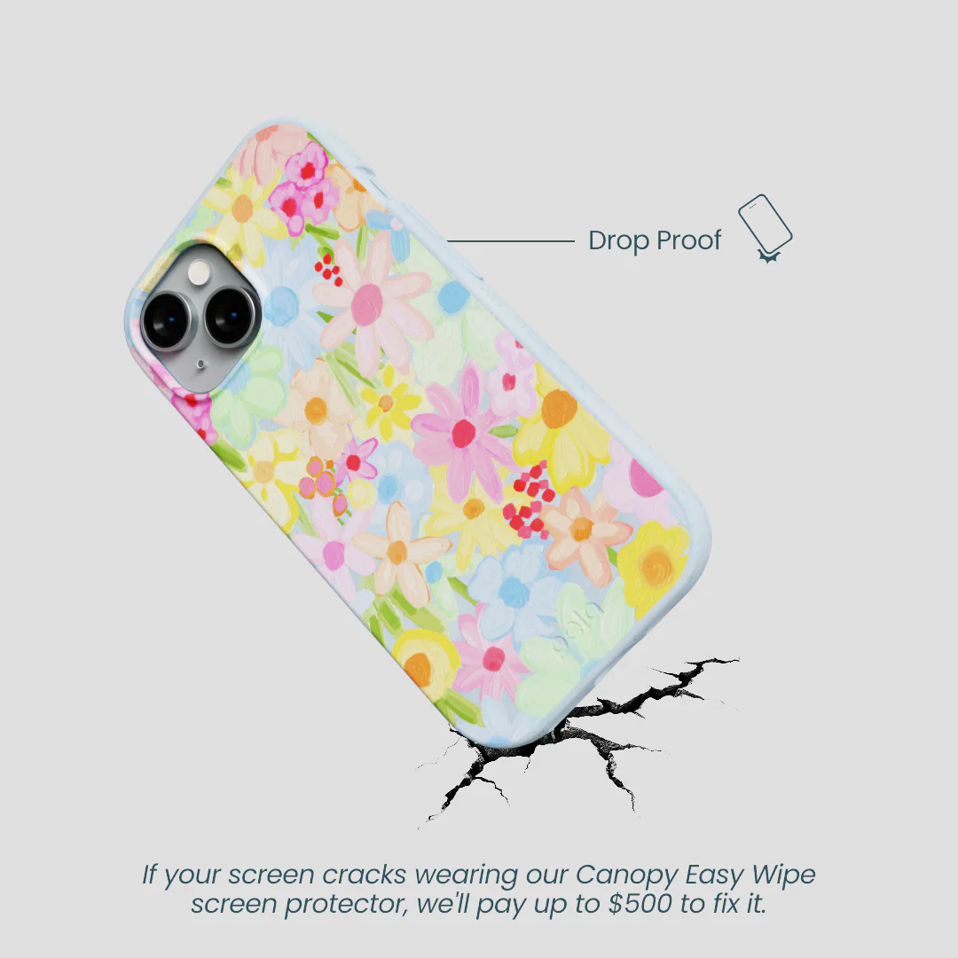 Powder Blue Flora Foam iPhone 15 Case - Image 4