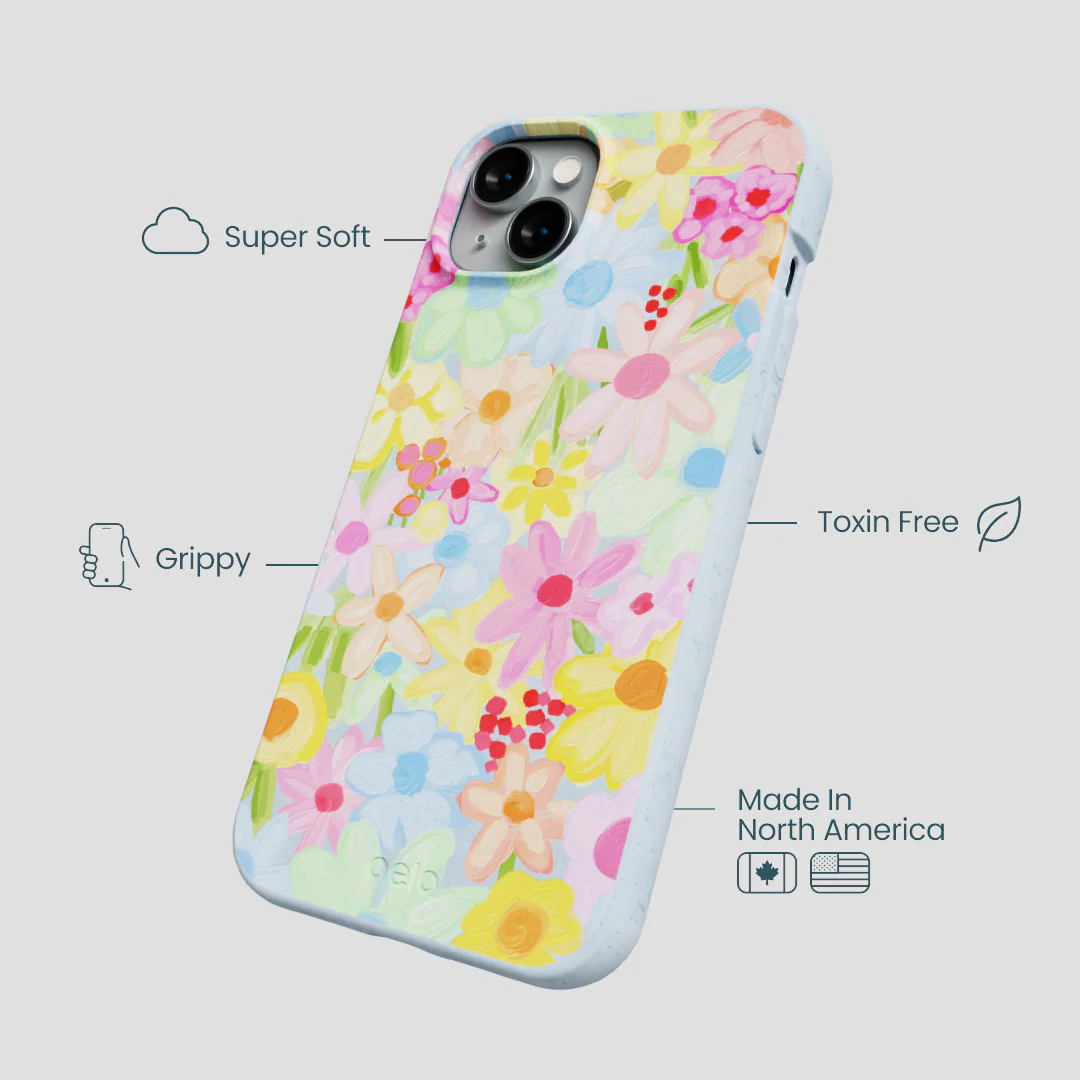 Powder Blue Flora Foam iPhone 15 Plus Case - Image 3