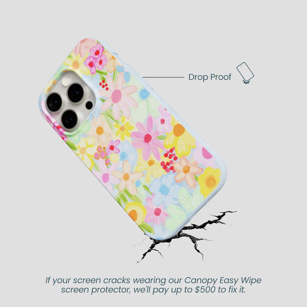 Powder Blue Flora Foam iPhone 15 Pro Case - Image 4