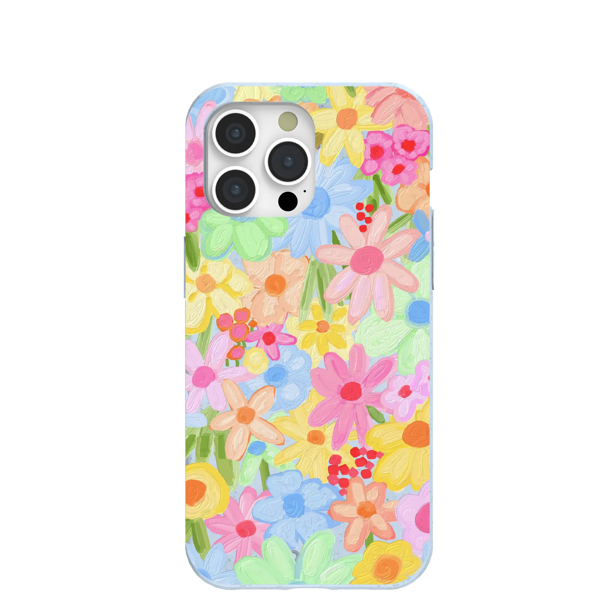 Powder Blue Flora Foam iPhone 15 Pro Max Case