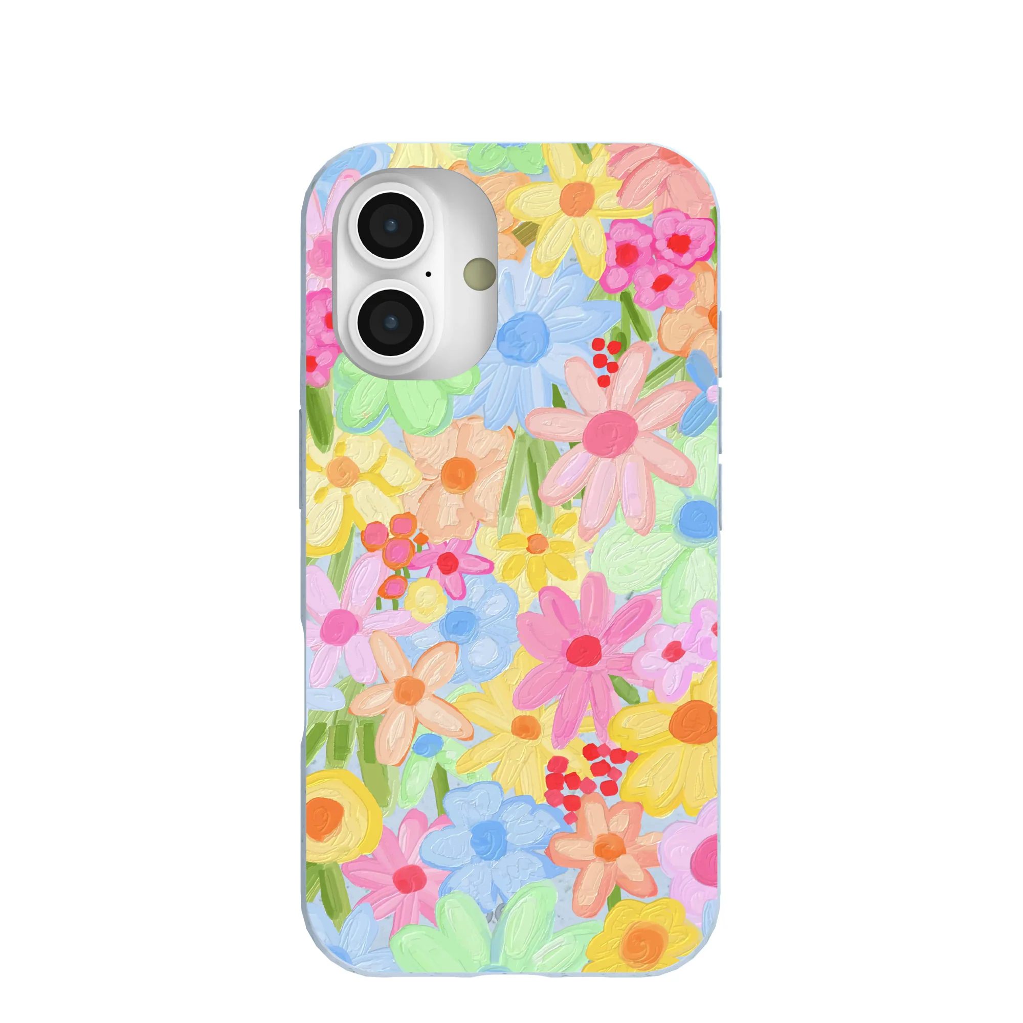 Powder Blue Flora Foam iPhone 16 Case