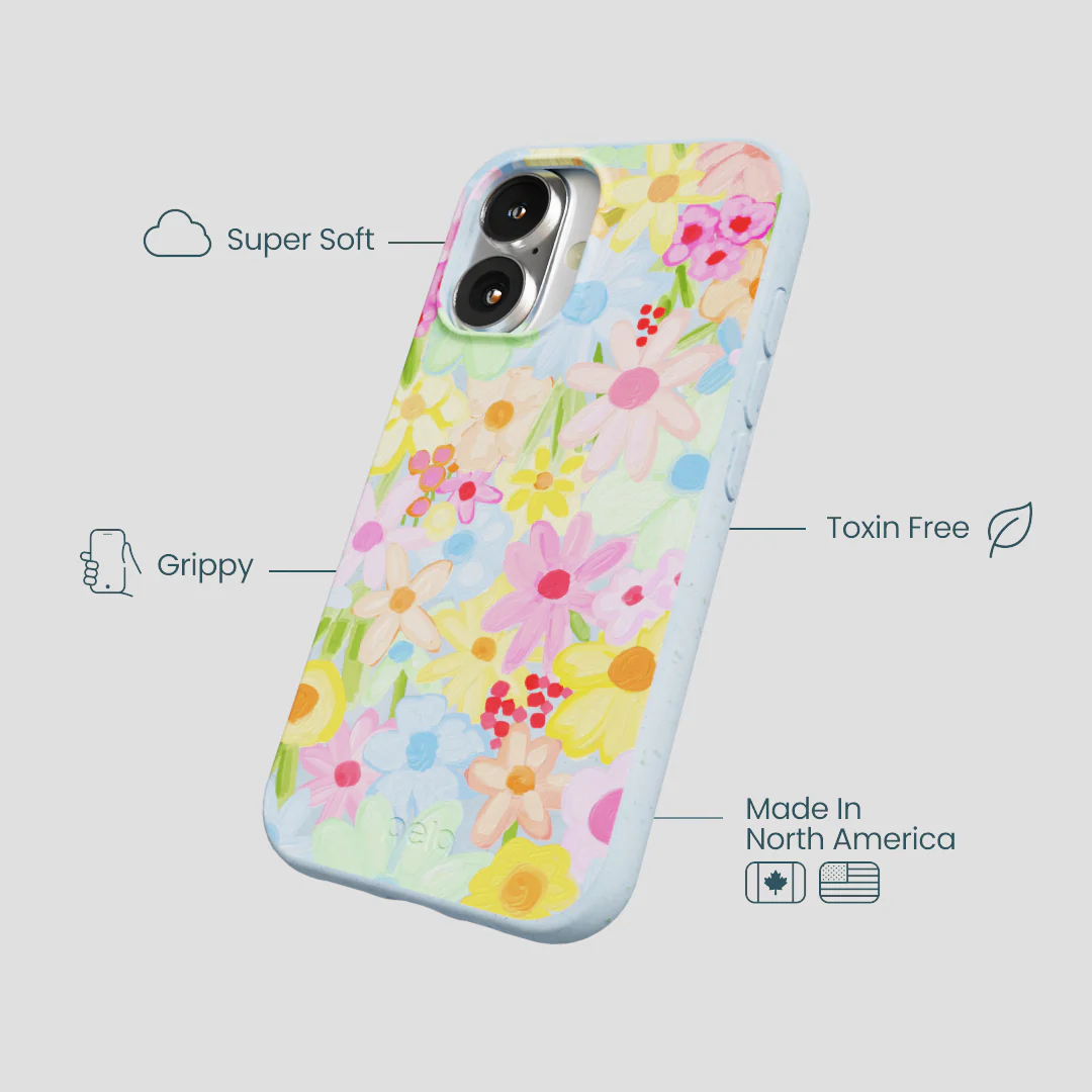 Powder Blue Flora Foam iPhone 16 Case - Image 3