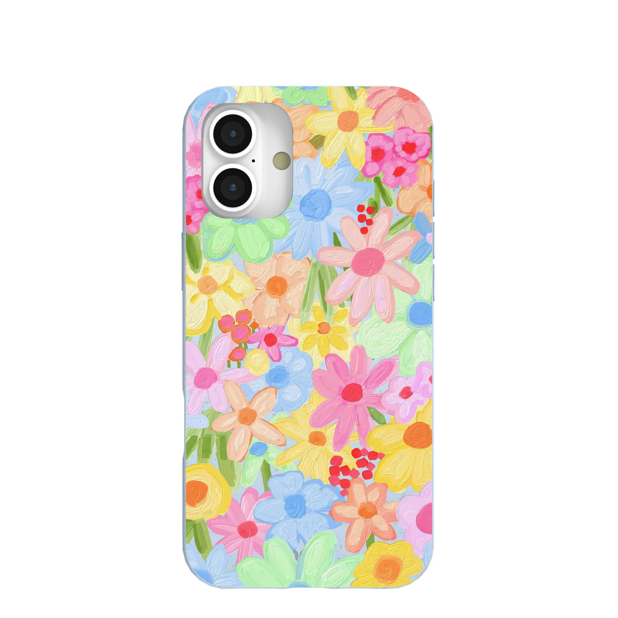 Powder Blue Flora Foam iPhone 16 Plus Case