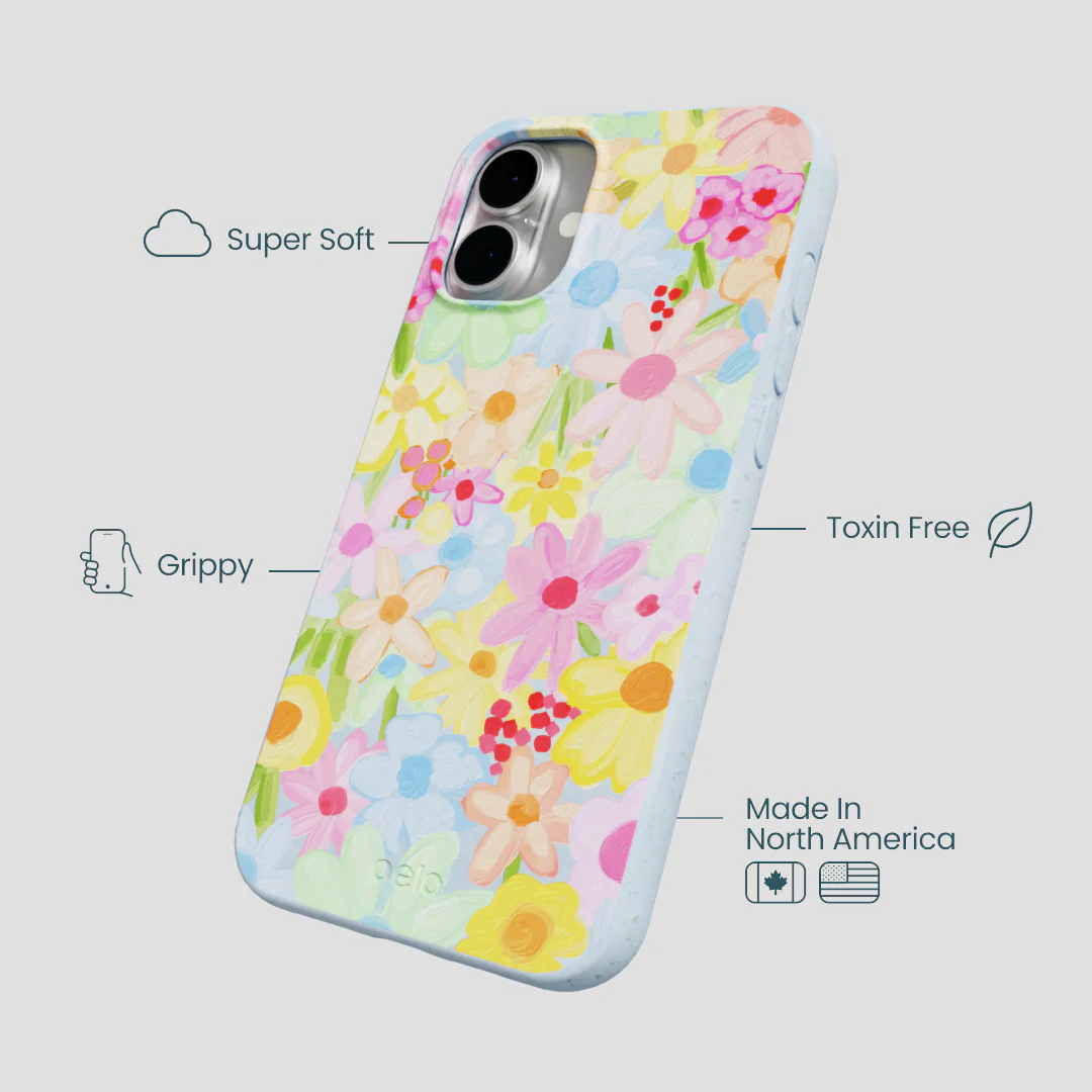 Powder Blue Flora Foam iPhone 16 Plus Case - Image 3