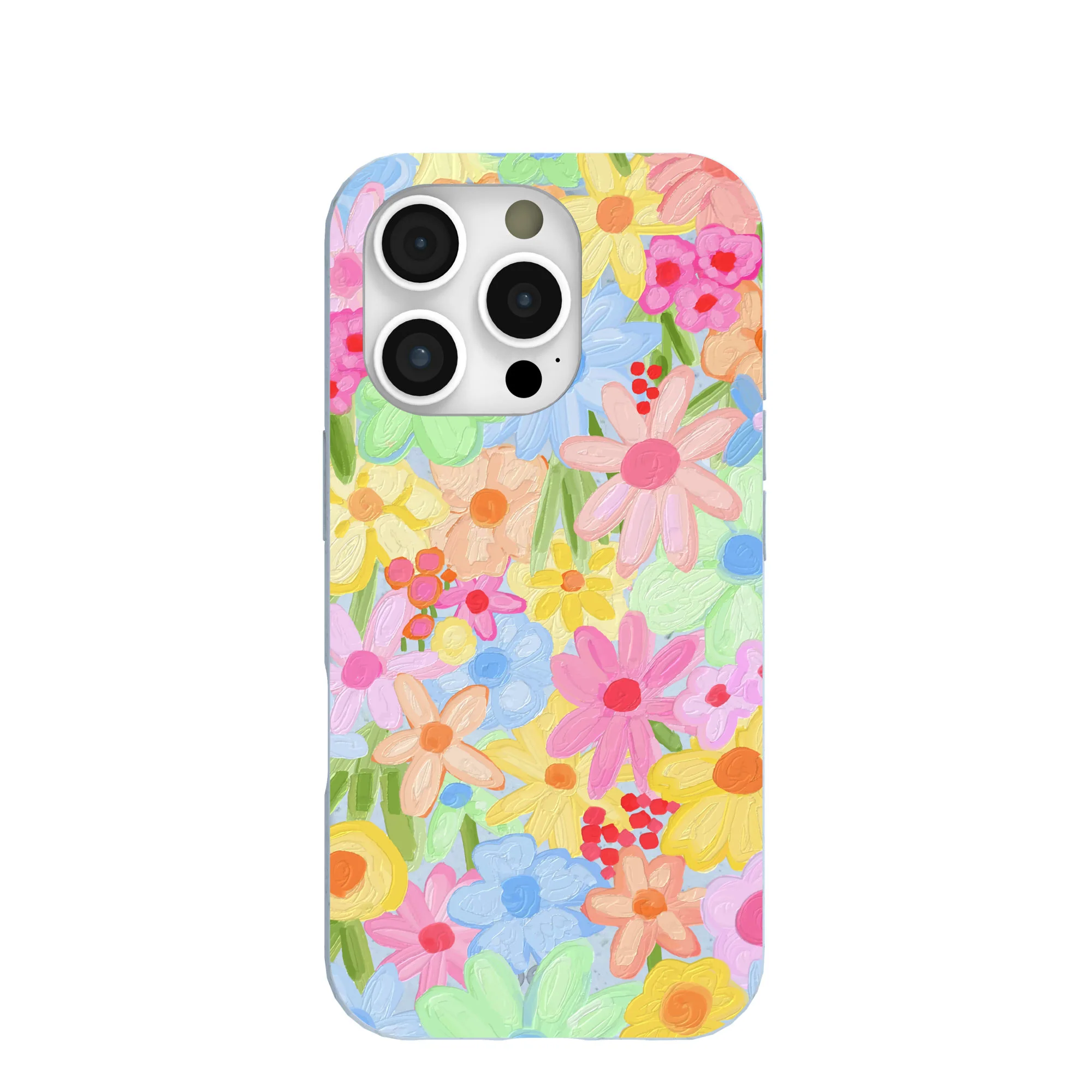 Powder Blue Flora Foam iPhone 16 Pro Case