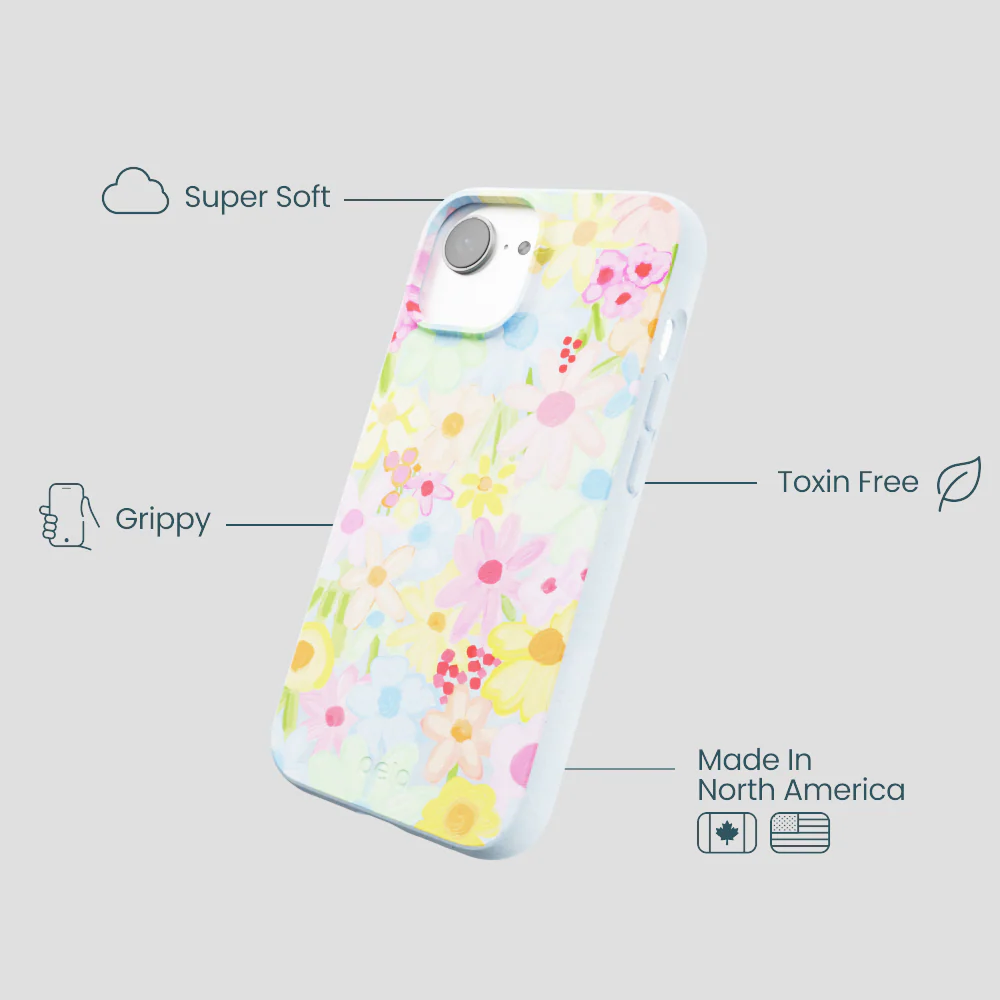 Powder Blue Flora Foam iPhone 16e/17e Case - Image 3