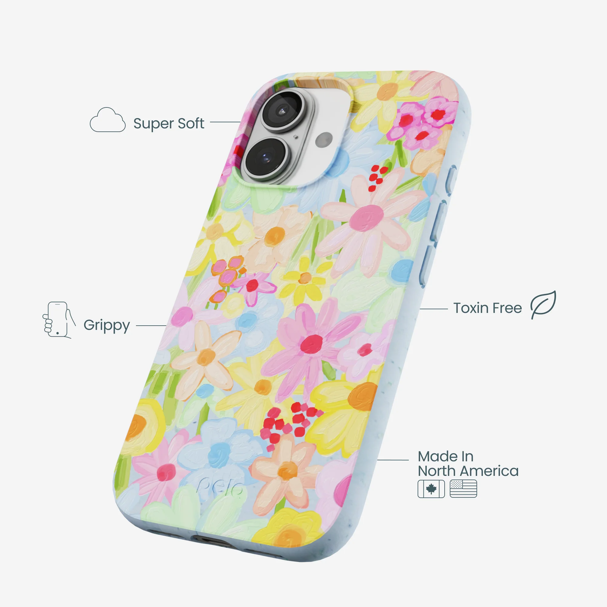 Powder Blue Flora Foam iPhone 17 Case - Image 3