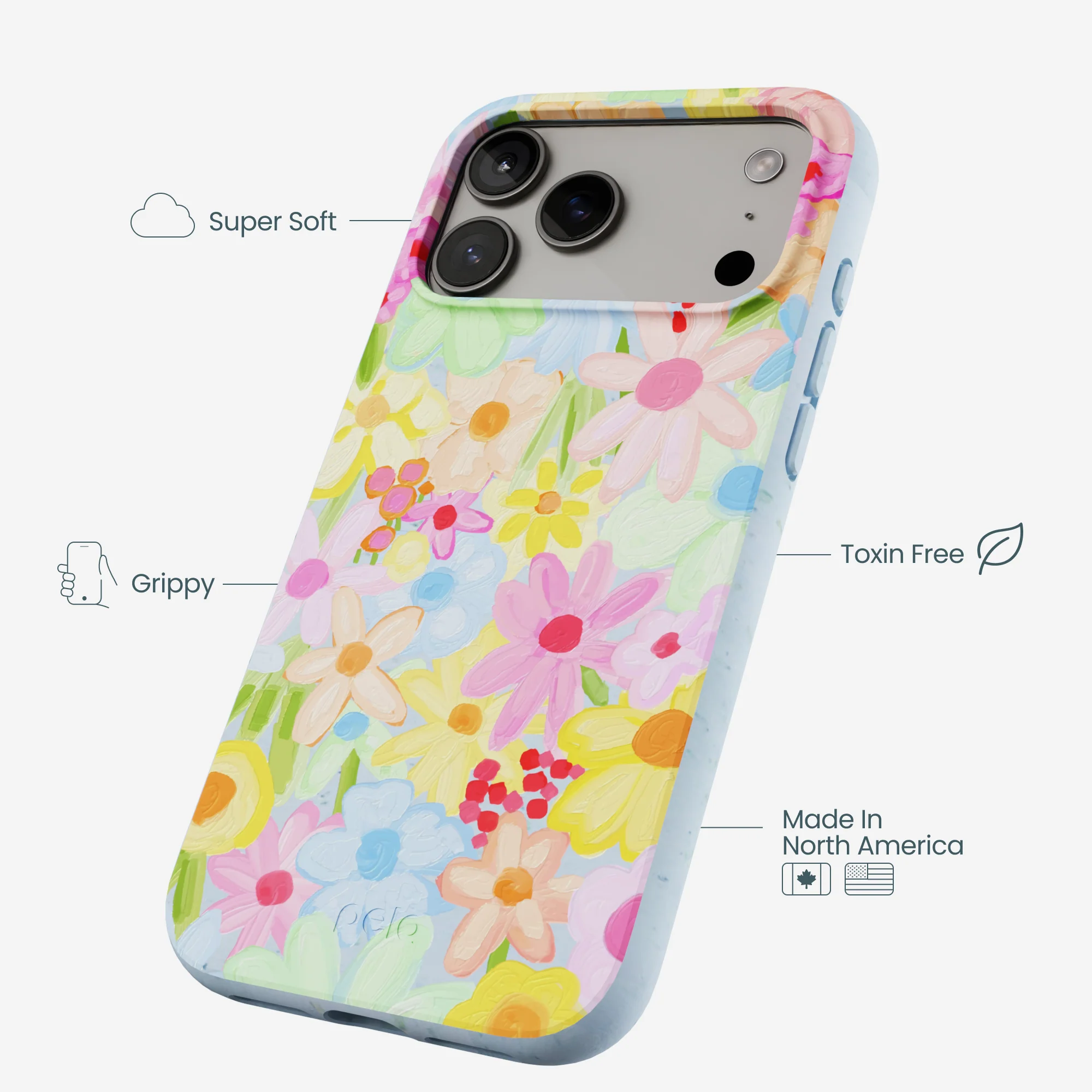 Powder Blue Flora Foam iPhone 17 Pro Max Case - Image 3
