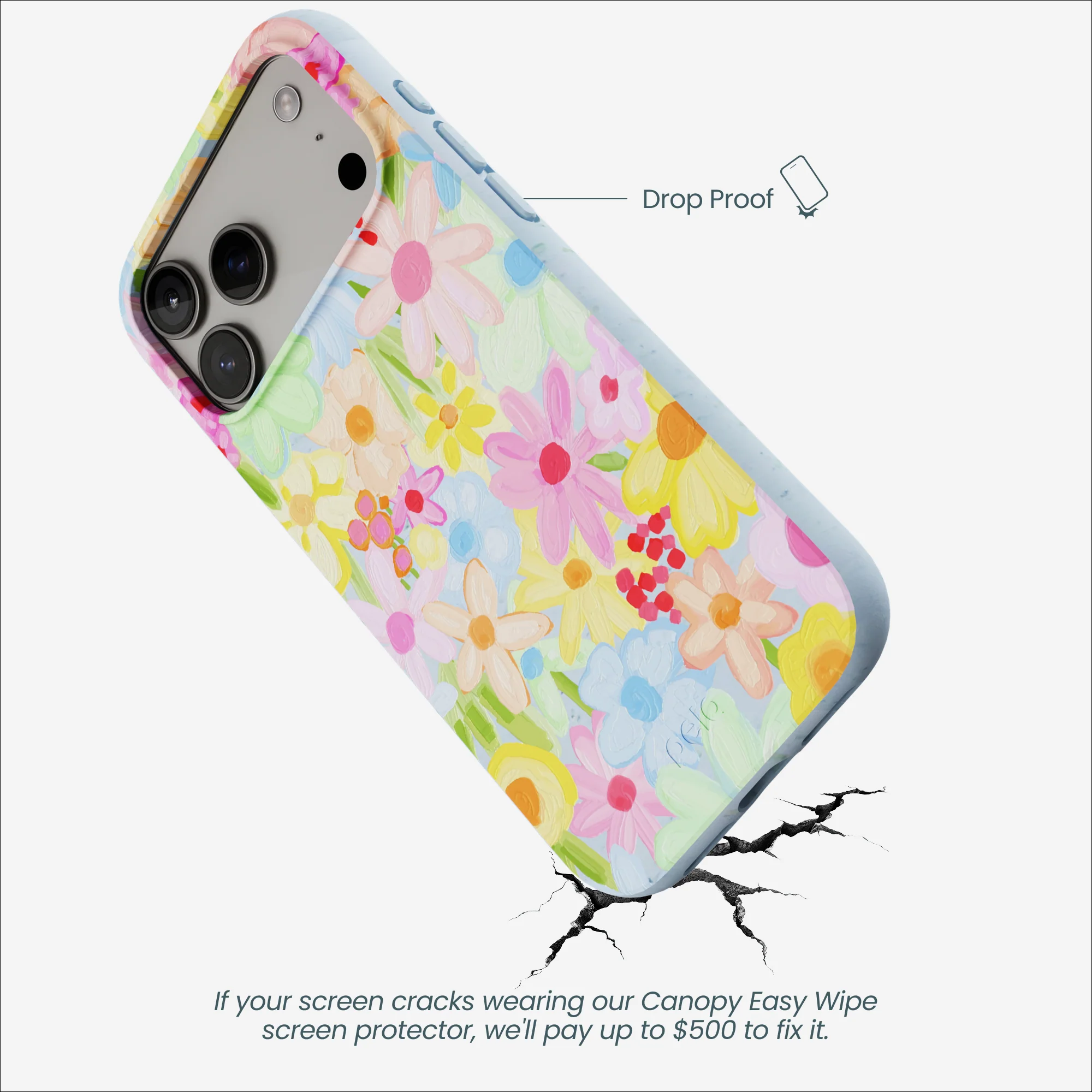 Powder Blue Flora Foam iPhone 17 Pro Max Case - Image 4