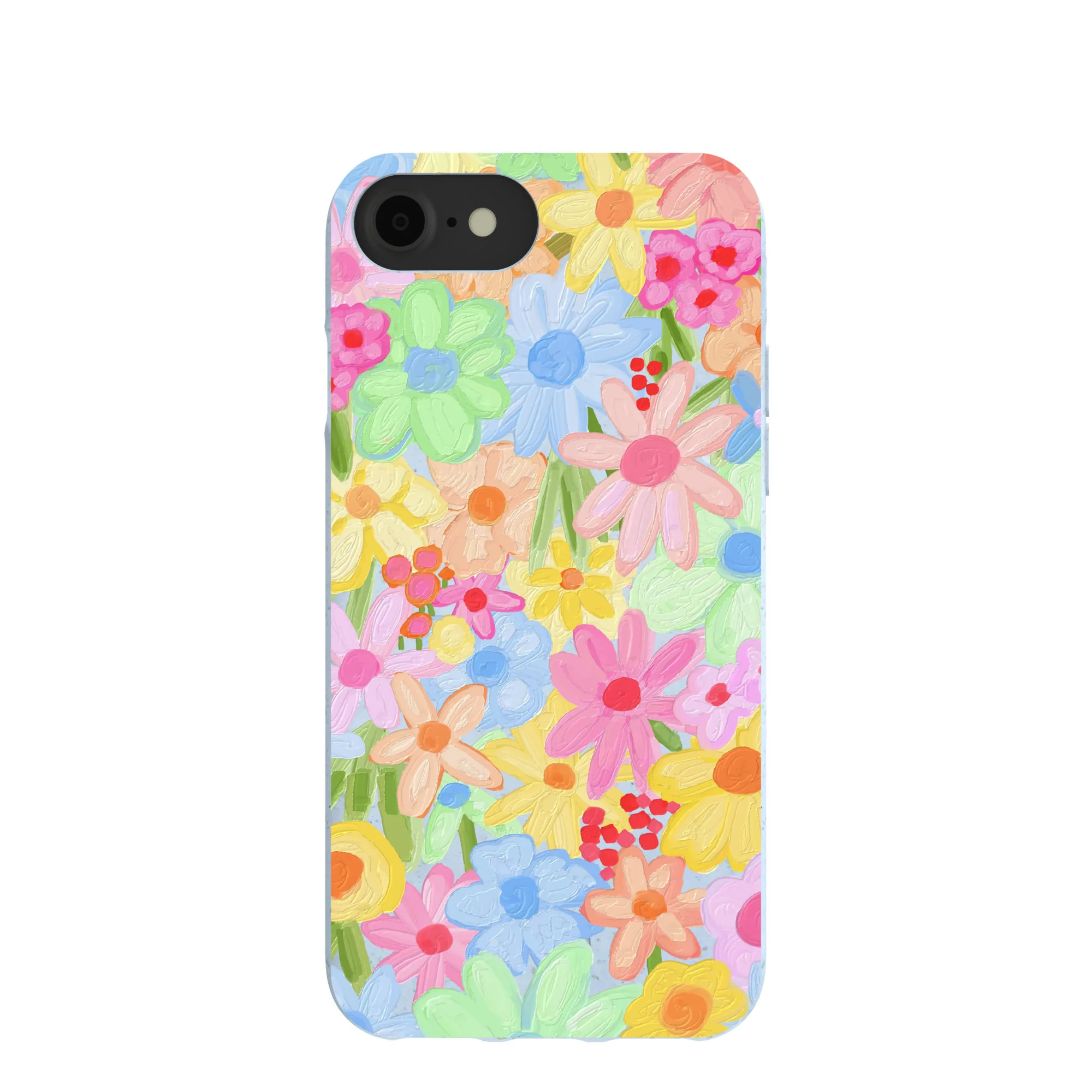 Powder Blue Flora Foam iPhone 6/6s/7/8/SE Case