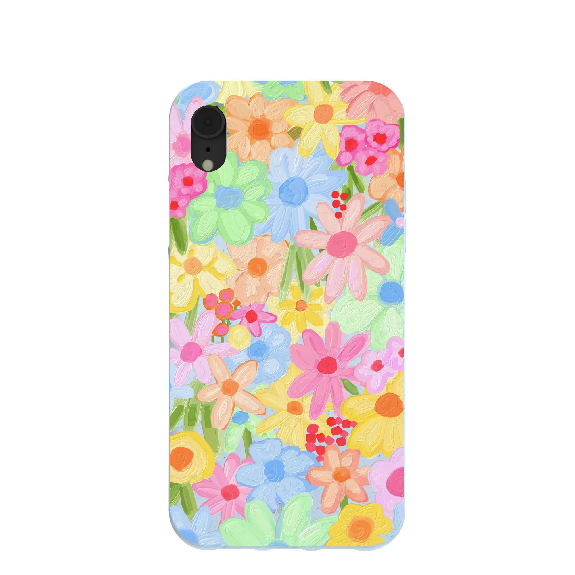Powder Blue Flora Foam iPhone XR Case