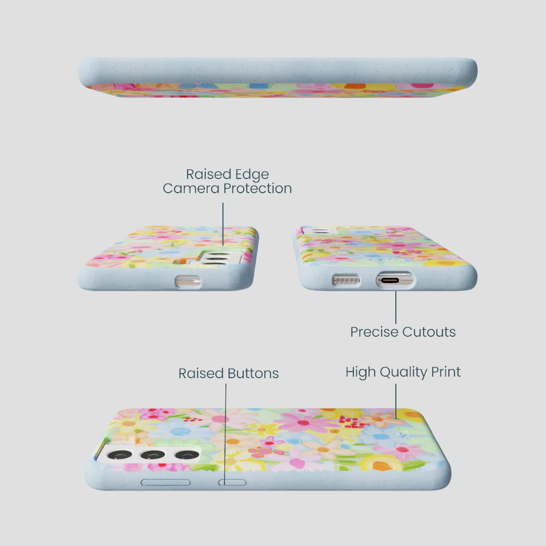 Powder Blue Flora Foam Samsung Galaxy S21 Case - Image 2