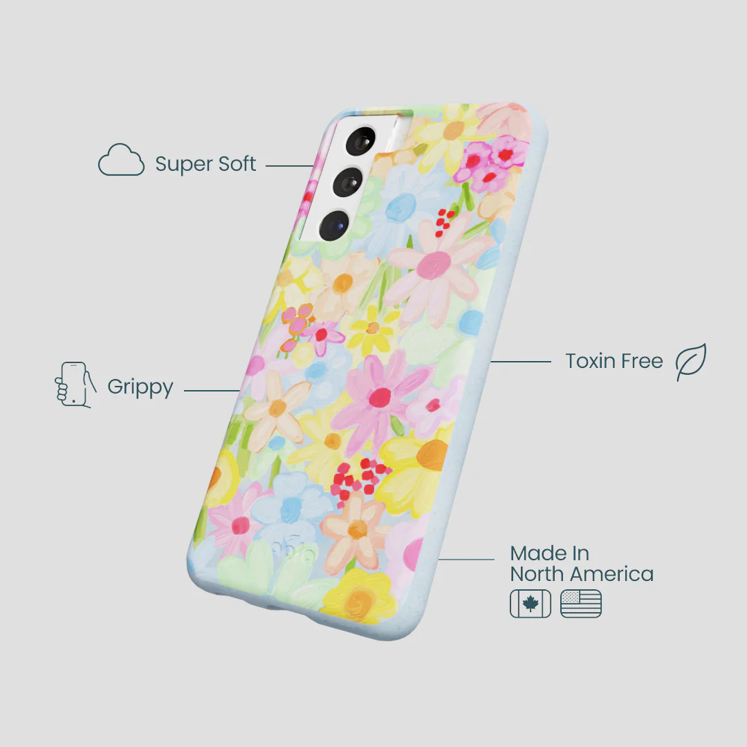 Powder Blue Flora Foam Samsung Galaxy S21 Case - Image 3