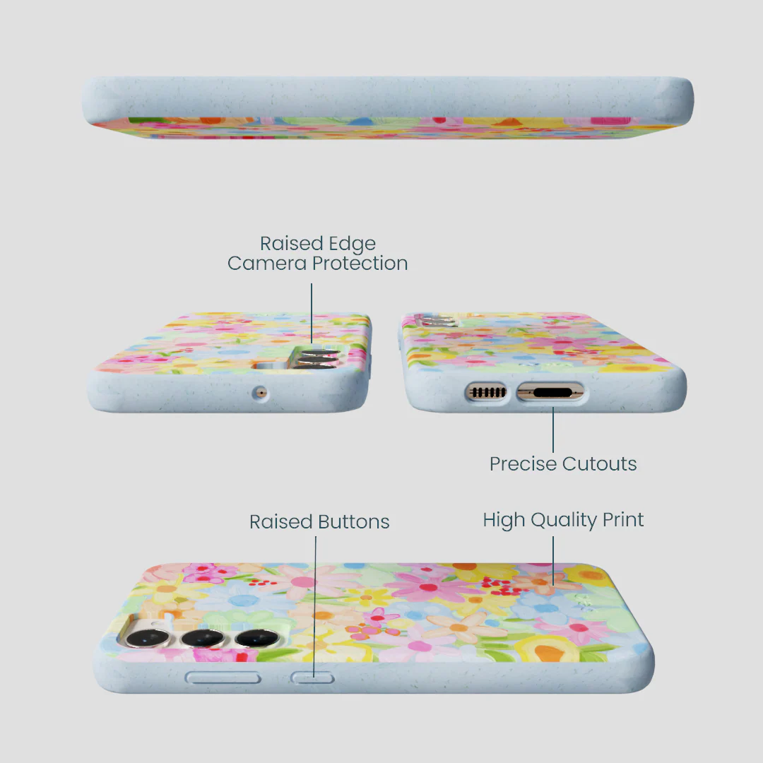 Powder Blue Flora Foam Samsung Galaxy S23+(Plus) Case - Image 2