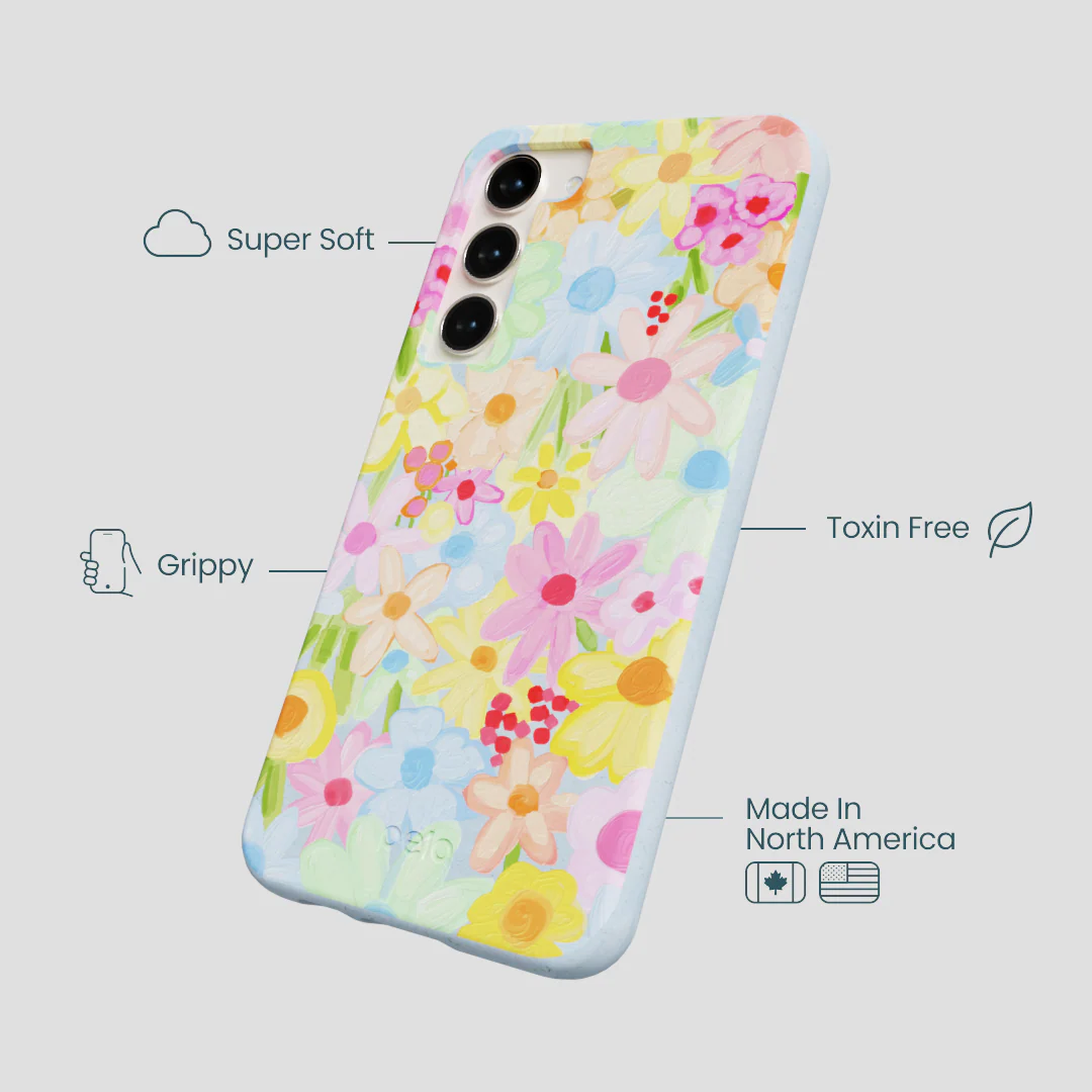 Powder Blue Flora Foam Samsung Galaxy S23+(Plus) Case - Image 3