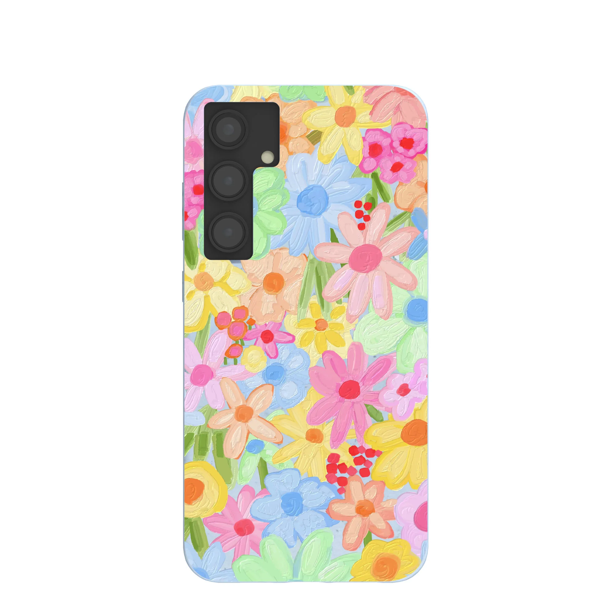 Powder Blue Flora Foam Samsung Galaxy S24+(Plus) Case