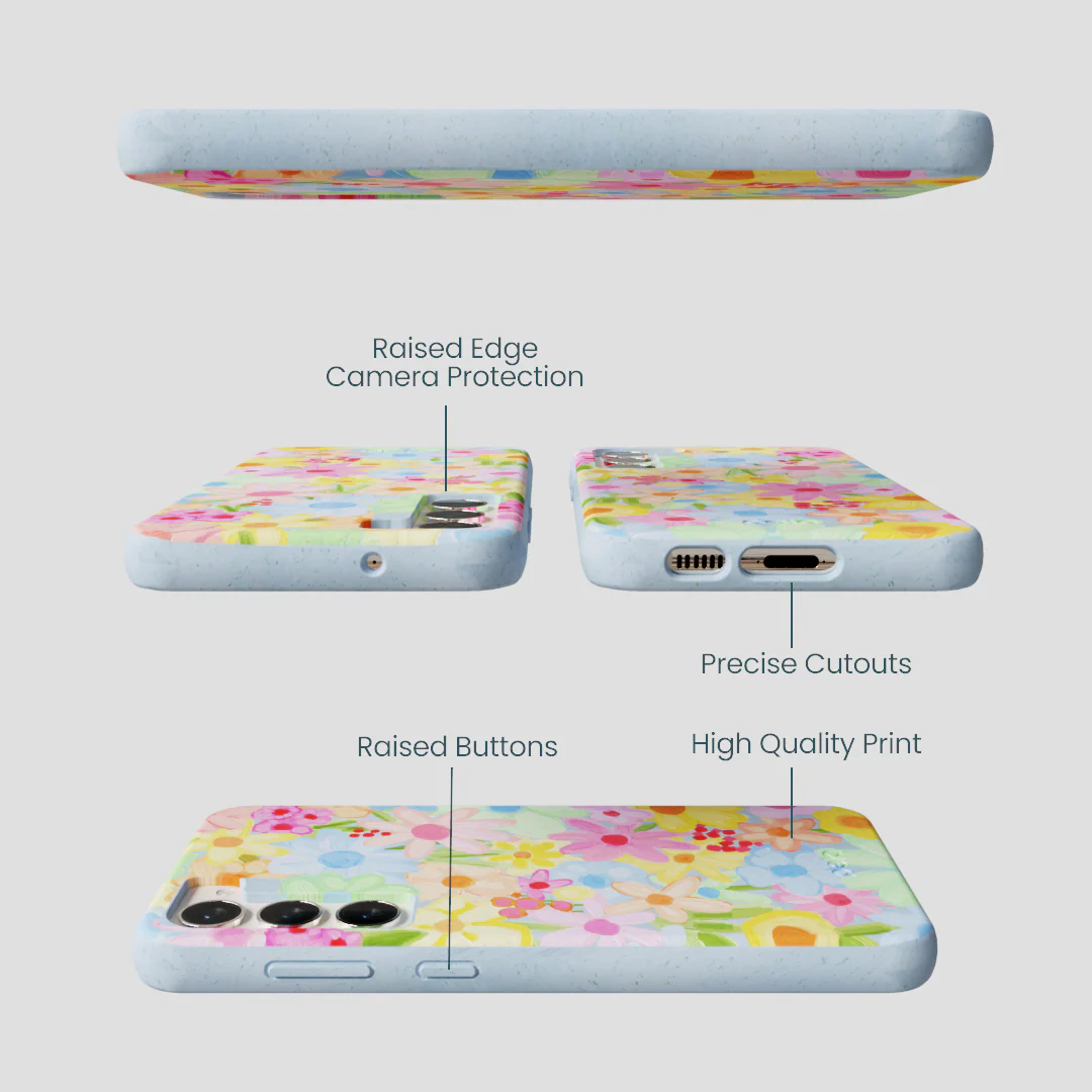 Powder Blue Flora Foam Samsung Galaxy S24+(Plus) Case - Image 2