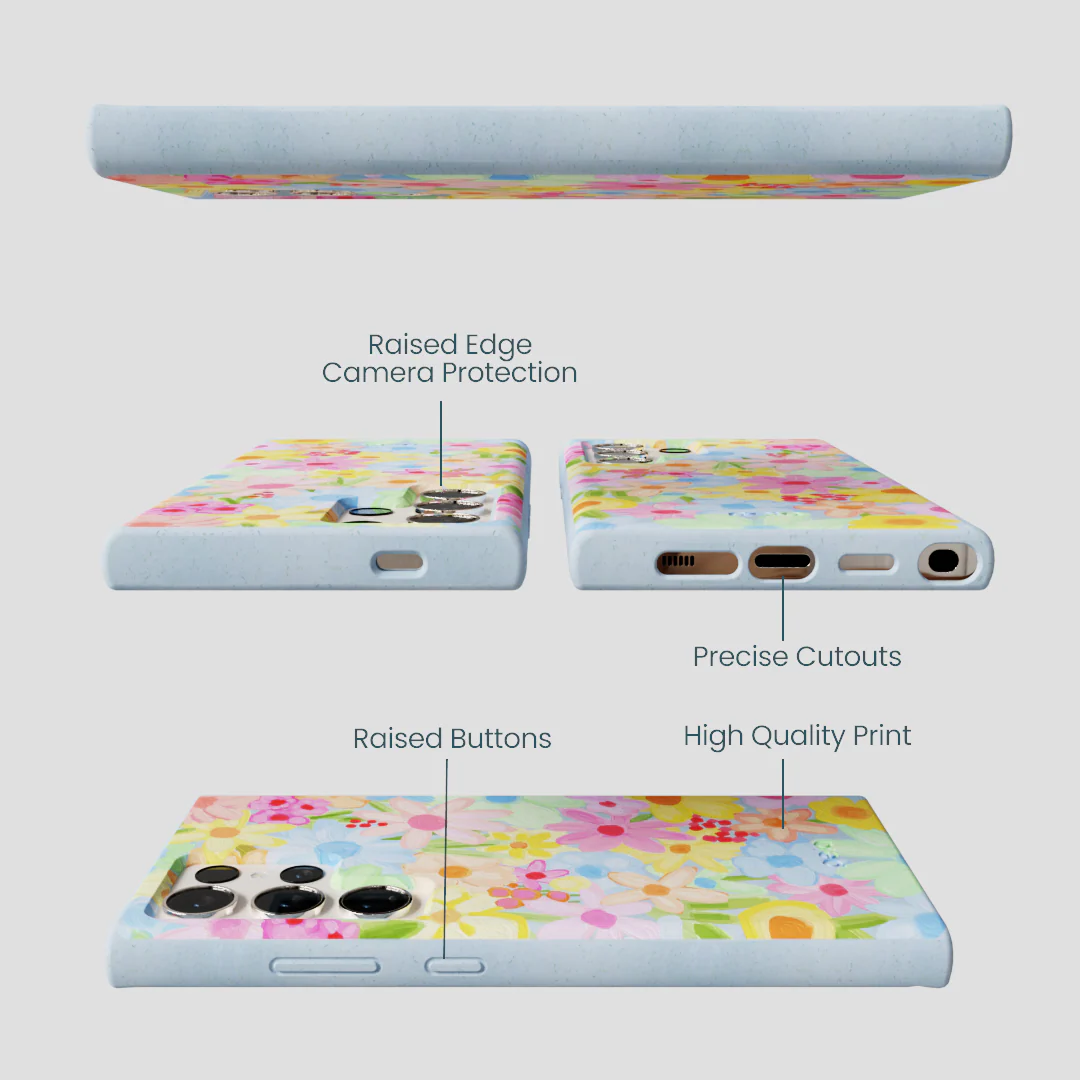 Powder Blue Flora Foam Samsung Galaxy S24 Ultra Case - Image 2