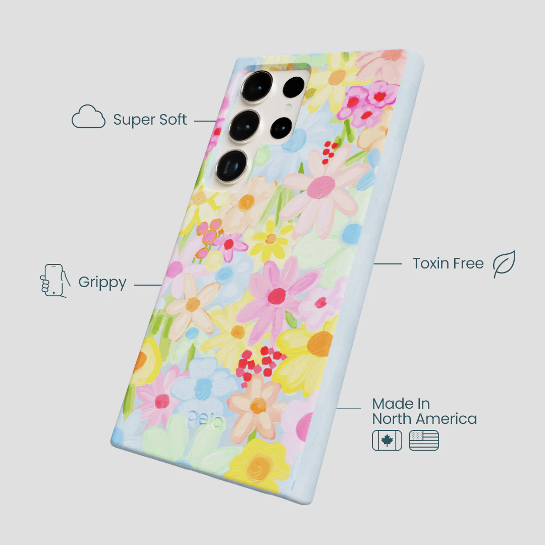 Powder Blue Flora Foam Samsung Galaxy S24 Ultra Case - Image 3