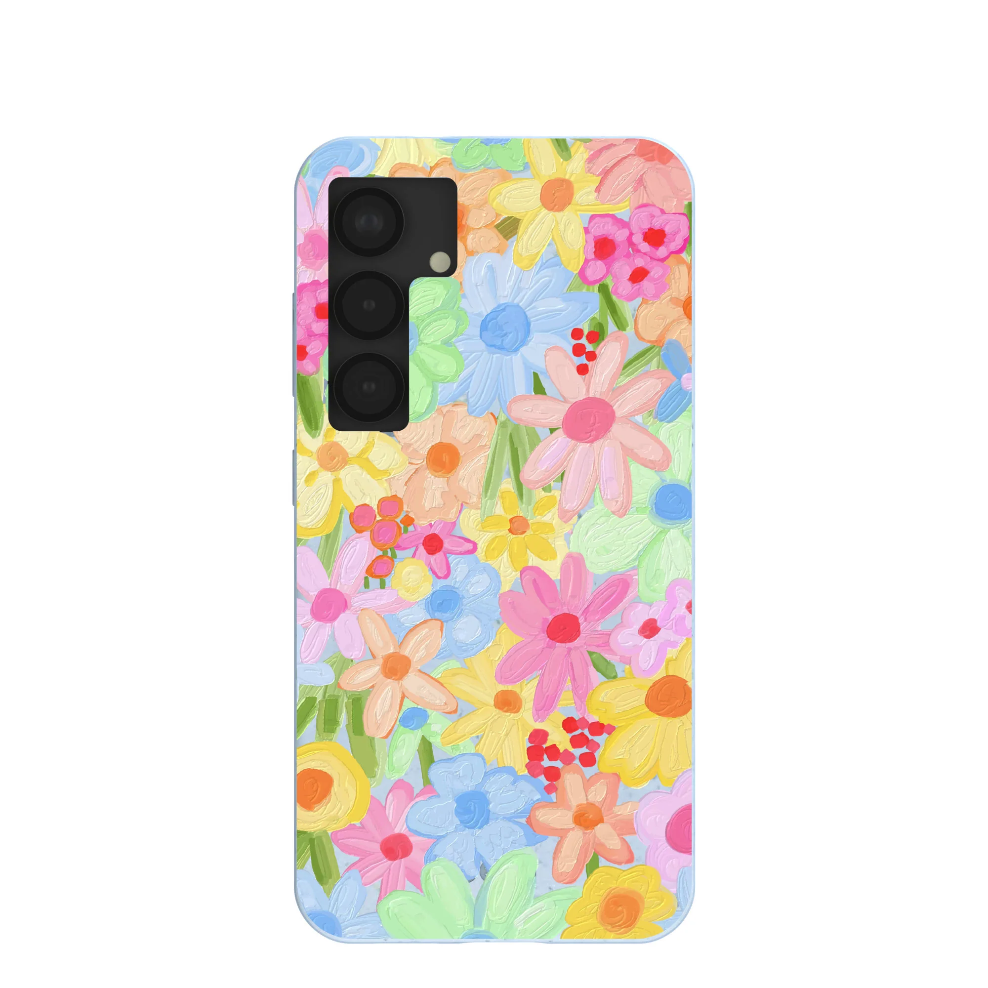 Powder Blue Flora Foam Samsung Galaxy S25 Case