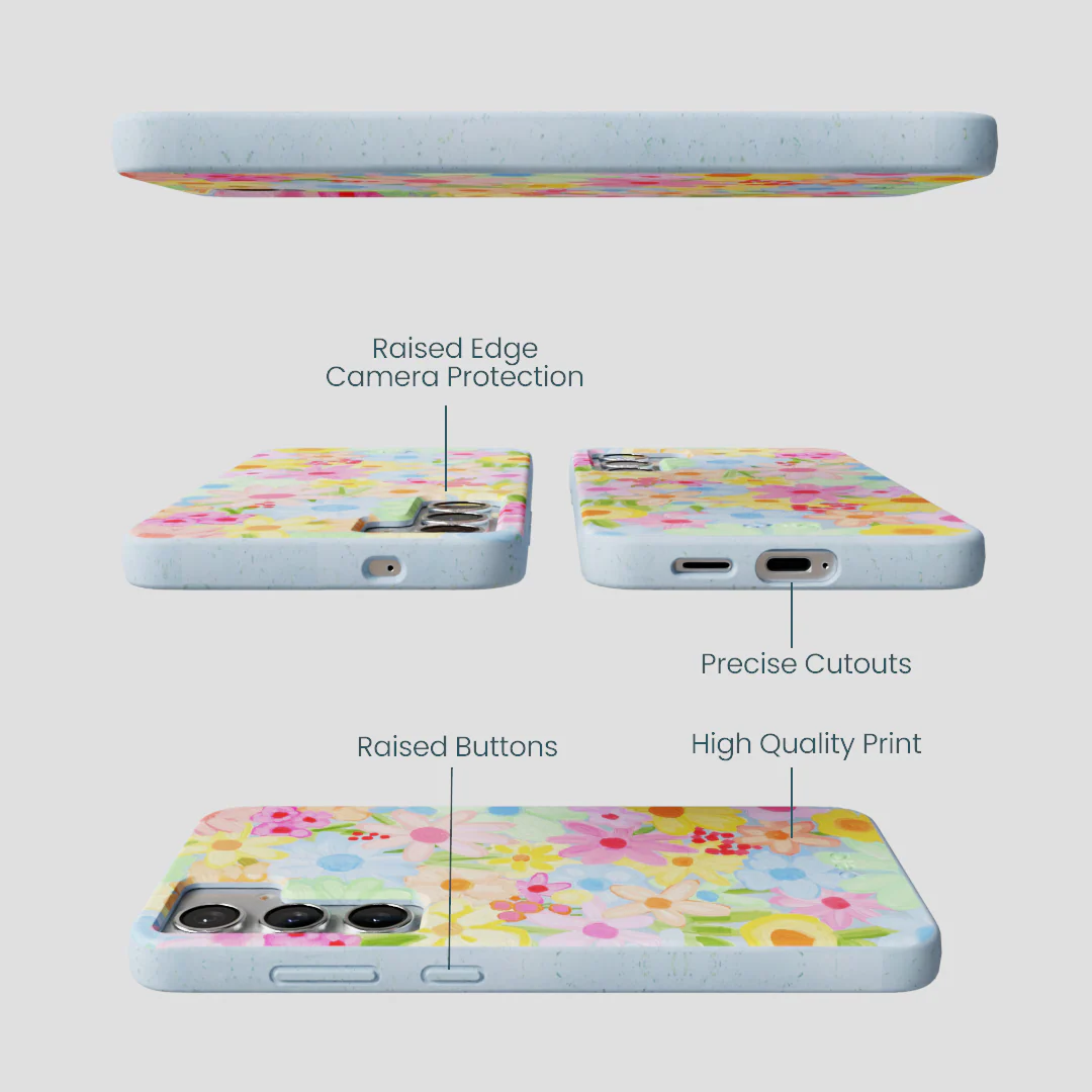 Powder Blue Flora Foam Samsung Galaxy S25+(Plus) Case - Image 2