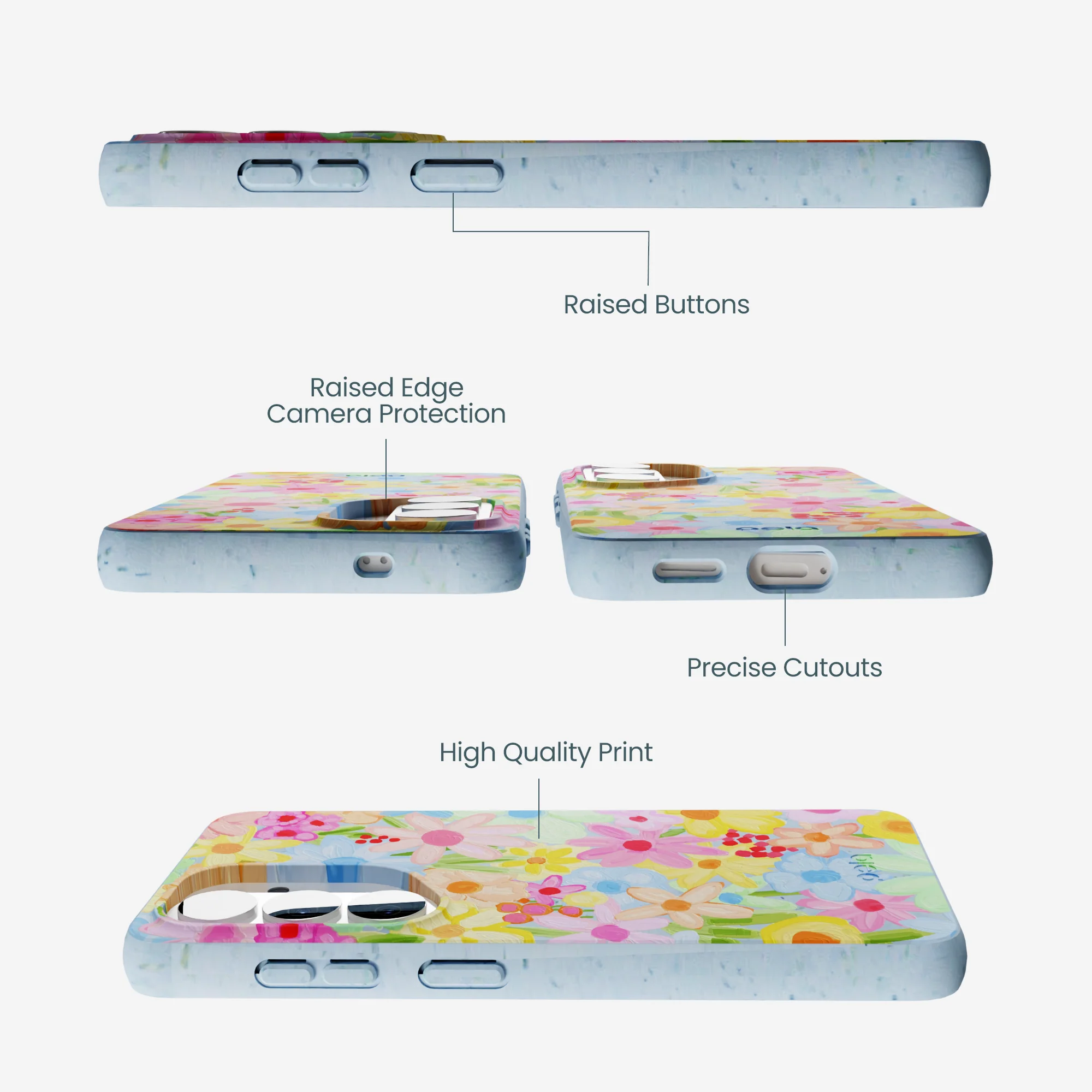 Powder Blue Flora Foam Samsung Galaxy S26 Case - Image 2