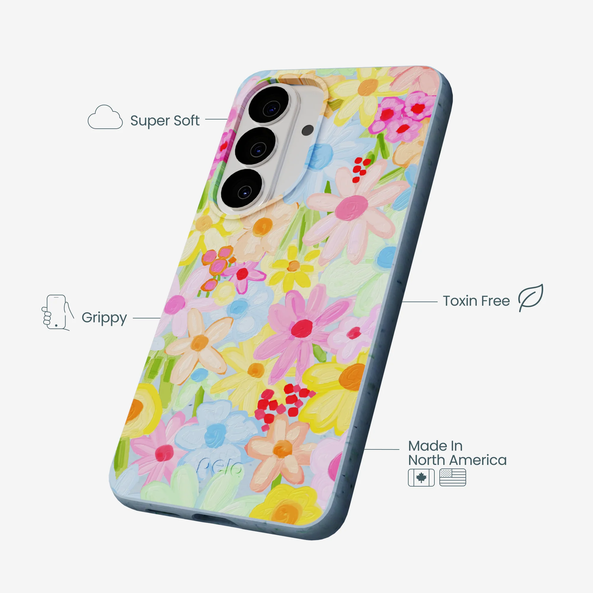 Powder Blue Flora Foam Samsung Galaxy S26 Case - Image 3