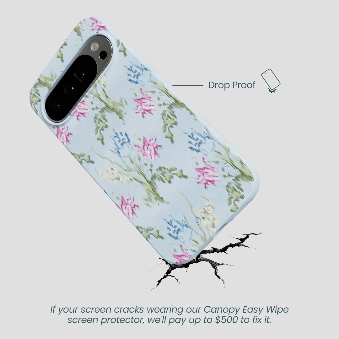 Powder Blue Floral Tapestry Google Pixel 10 Pro XL Case - Image 4