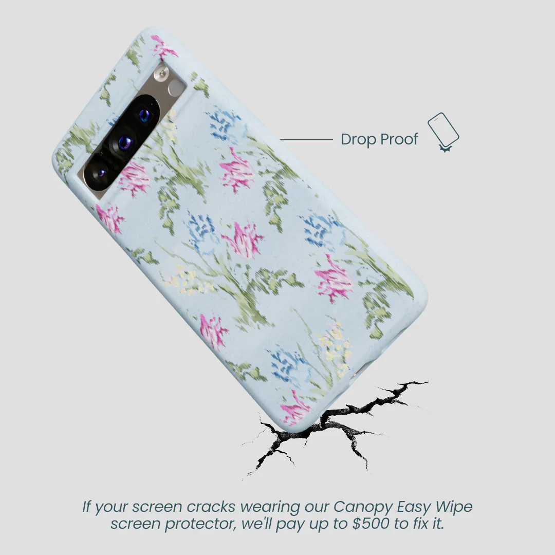 Powder Blue Floral Tapestry Google Pixel 8 Pro Case - Image 4