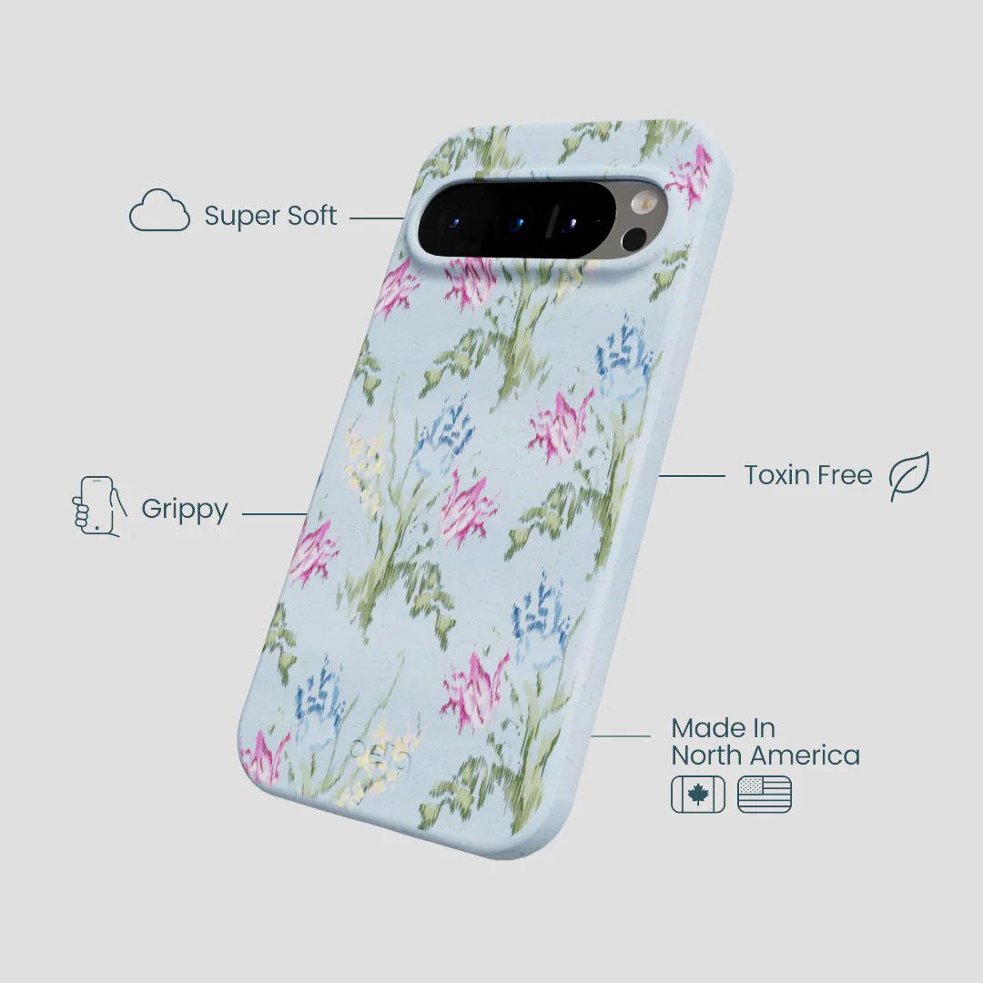 Powder Blue Floral Tapestry Google Pixel 9/9 Pro Case - Image 3