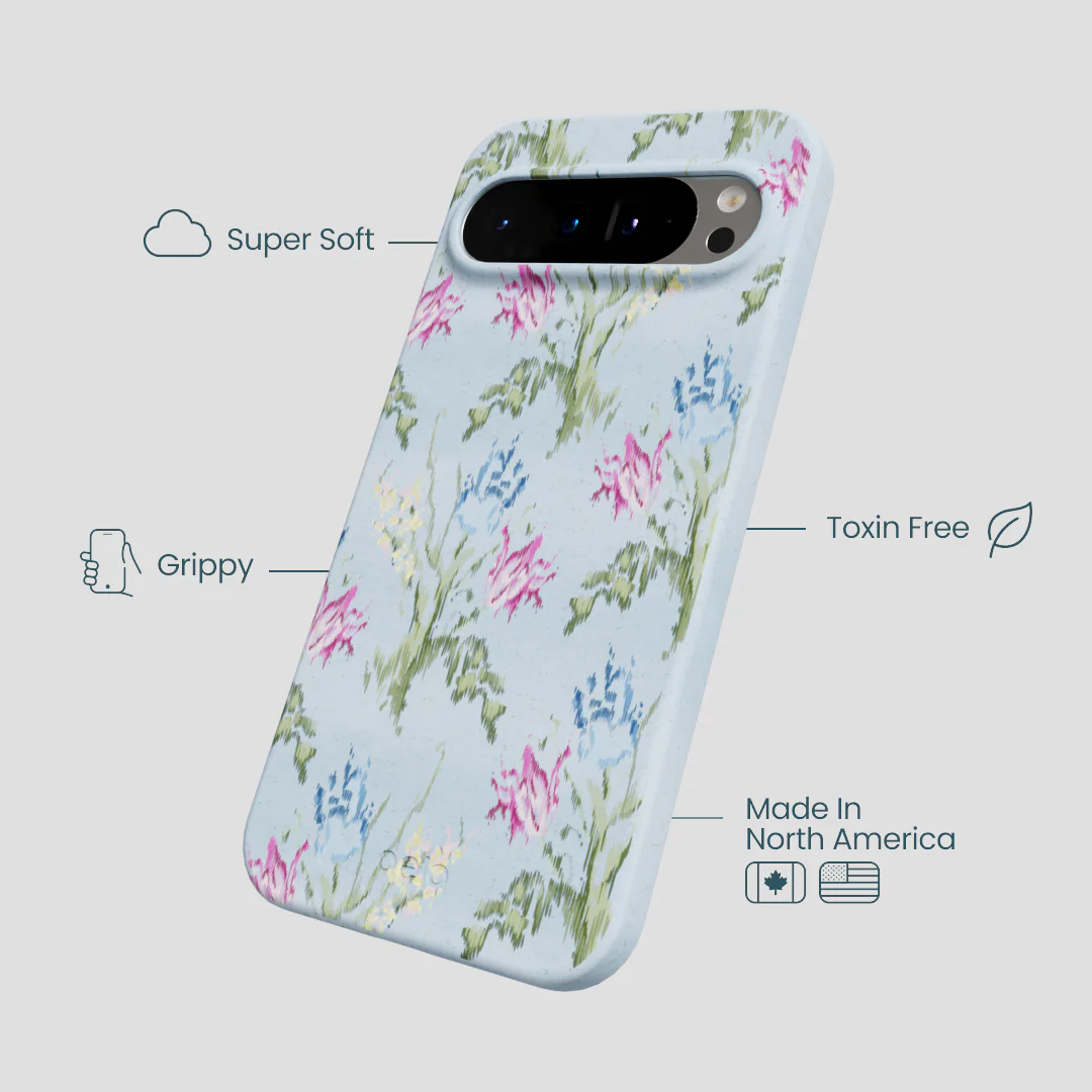 Powder Blue Floral Tapestry Google Pixel 9 Pro XL Case - Image 3