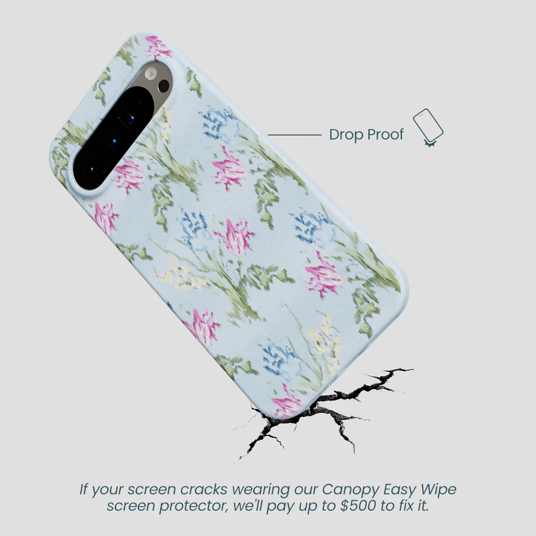 Powder Blue Floral Tapestry Google Pixel 9 Pro XL Case - Image 4