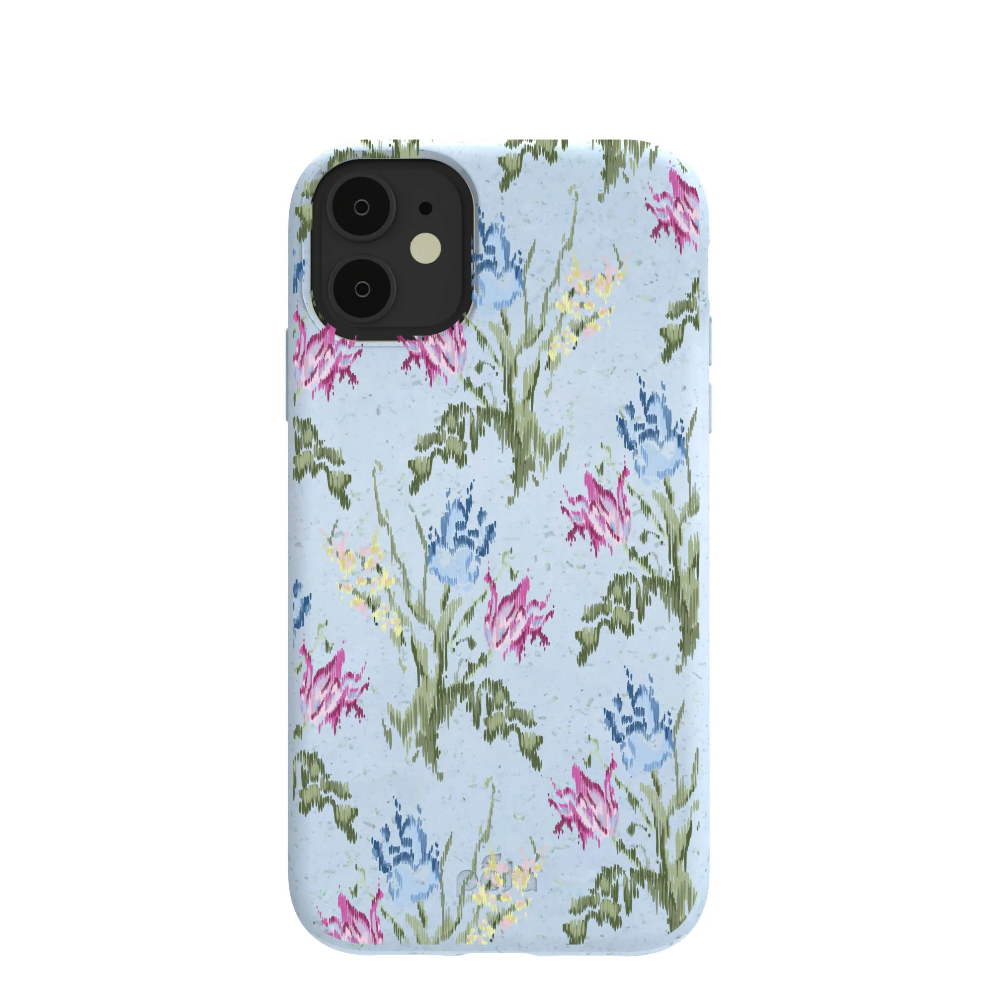 Powder Blue Floral Tapestry iPhone 11 Case