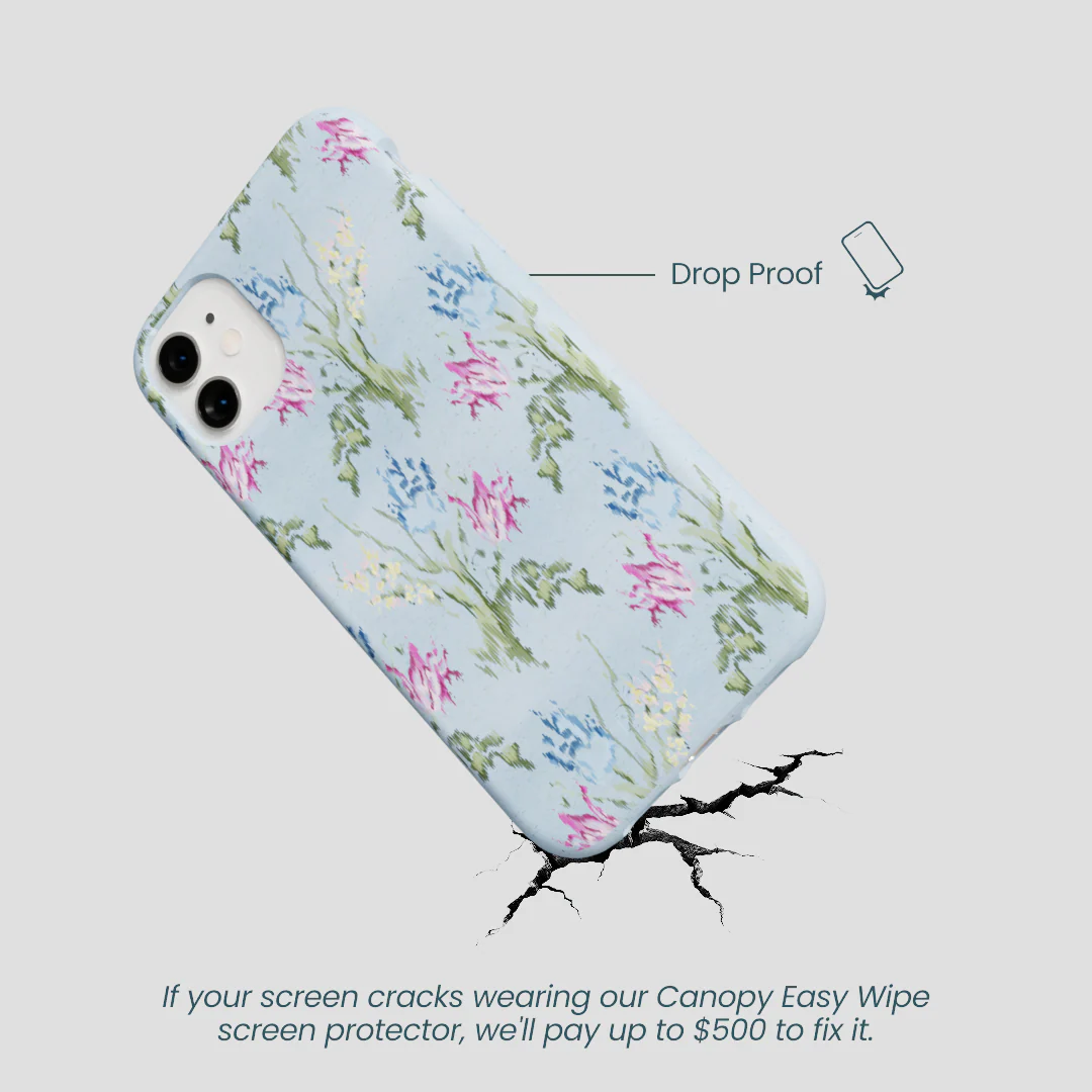 Powder Blue Floral Tapestry iPhone 11 Case - Image 5