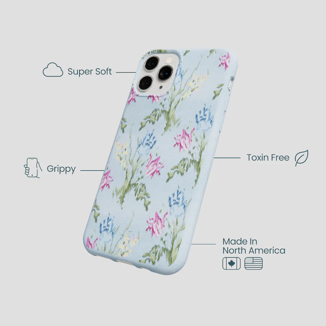 Powder Blue Floral Tapestry iPhone 11 Pro Case - Image 4