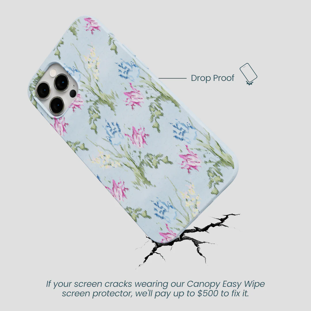 Powder Blue Floral Tapestry iPhone 12 Pro Max Case - Image 5