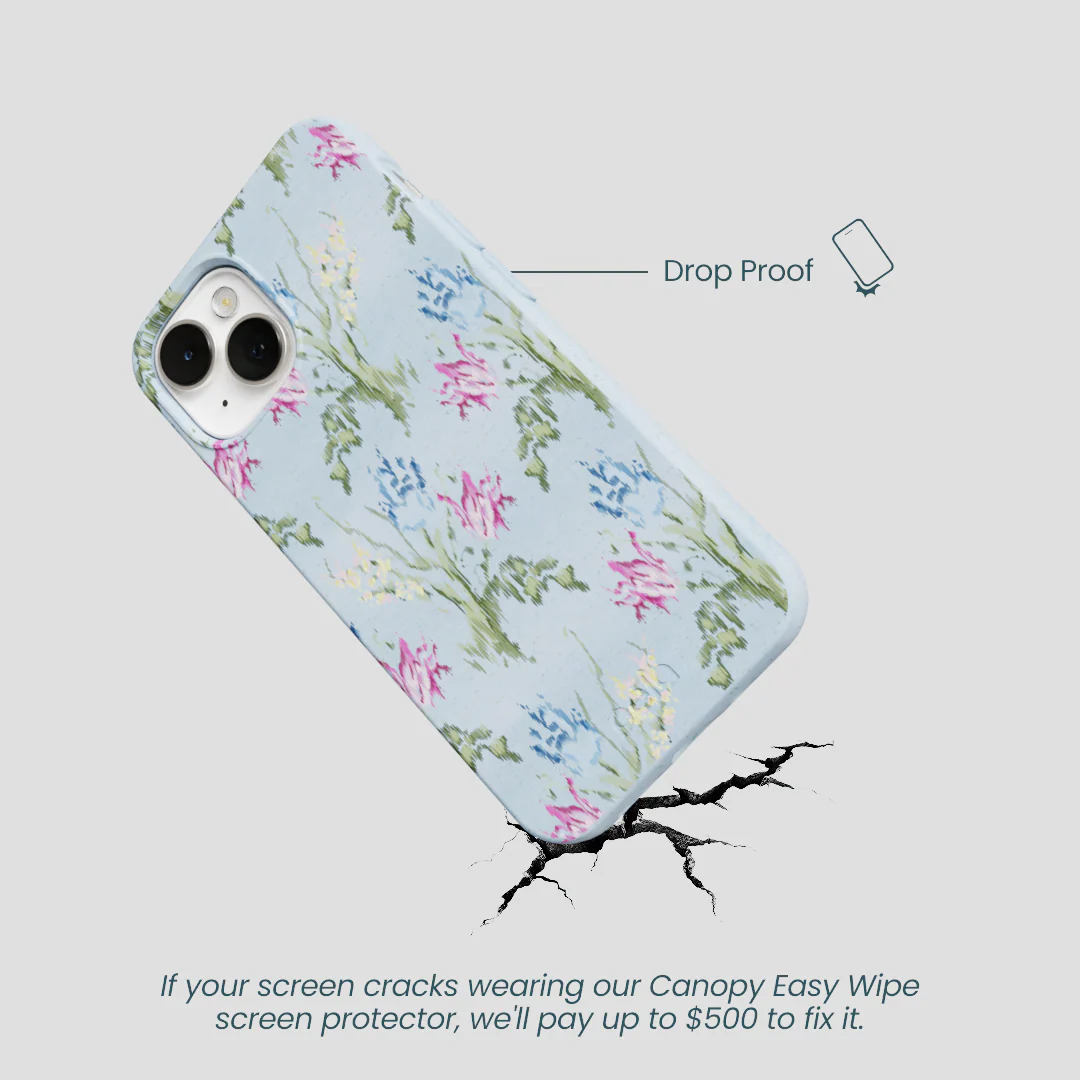 Powder Blue Floral Tapestry iPhone 13 Case - Image 5