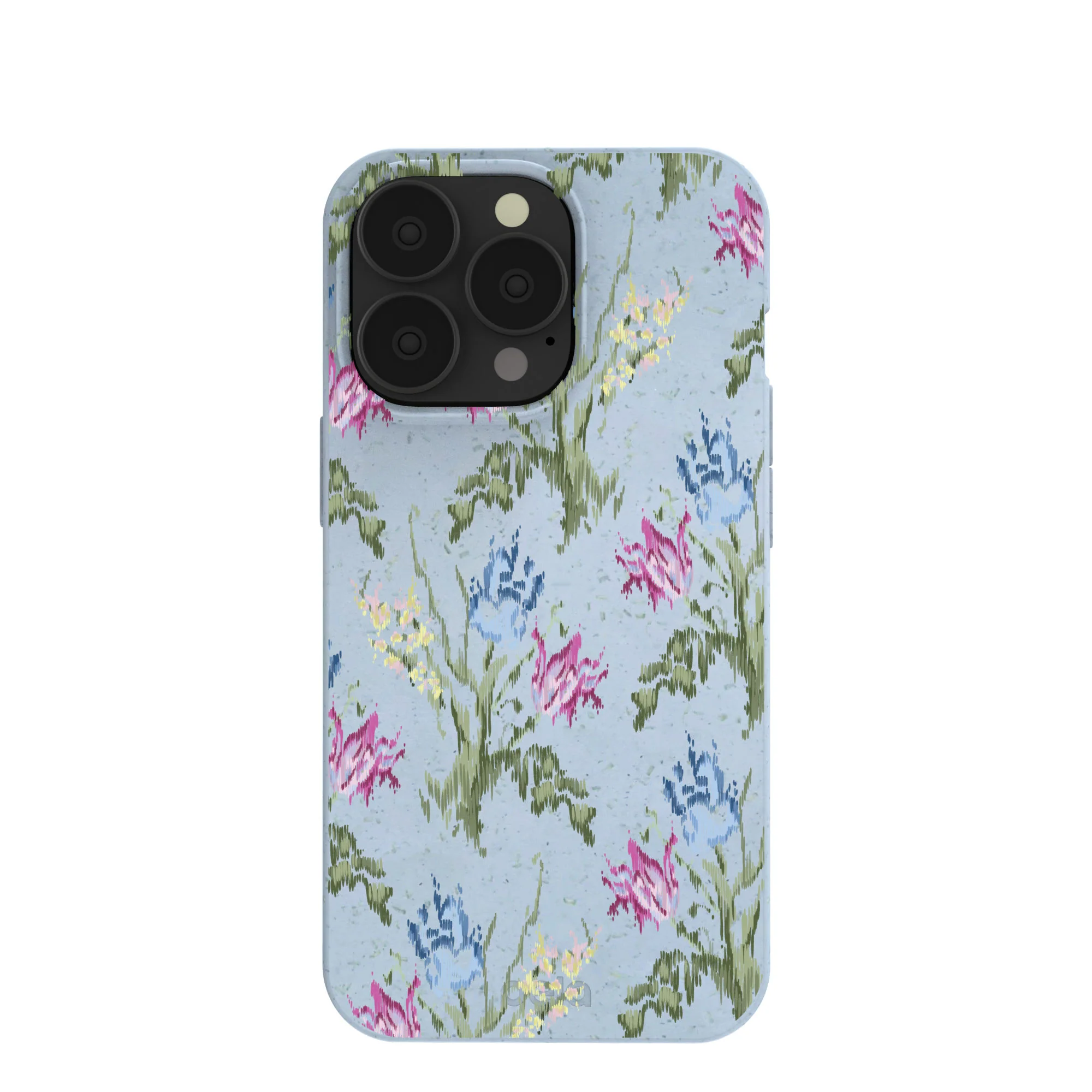 Powder Blue Floral Tapestry iPhone 13 Pro Case